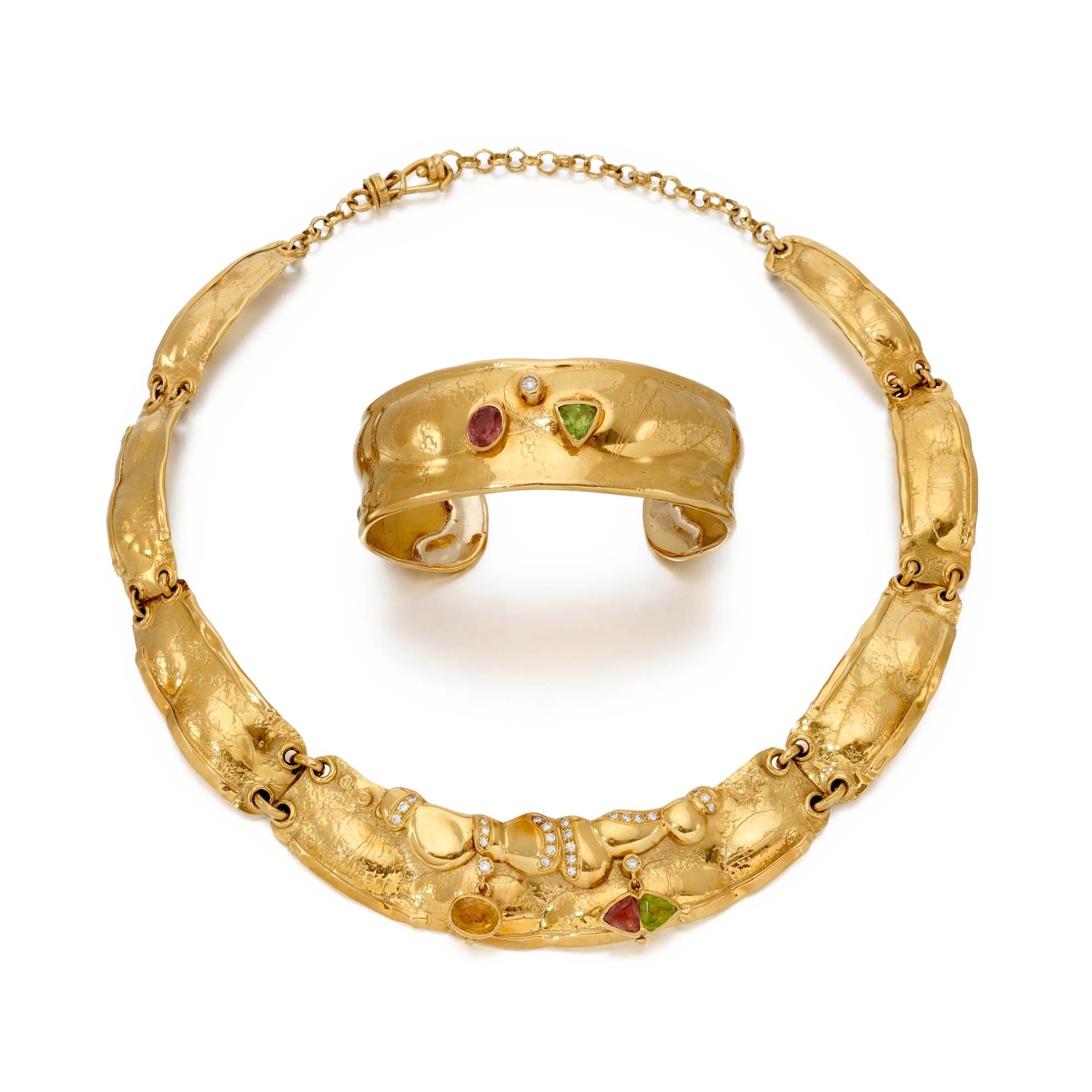 Misani, Gem-set necklace and bracelet (Collana e...