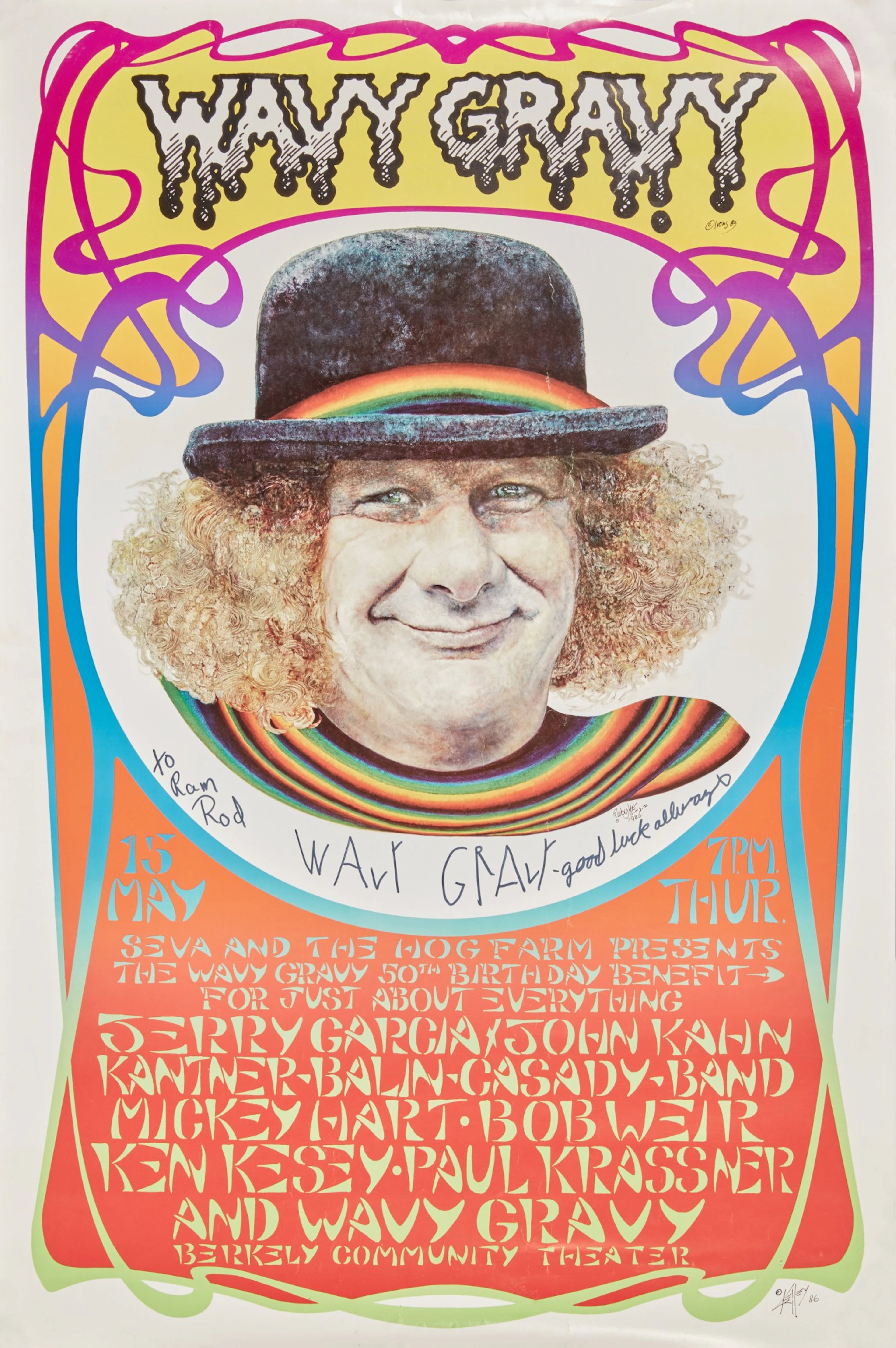 Wavy Gravy, [Alton Kelley] | “to Ram Rod … good luck allways”