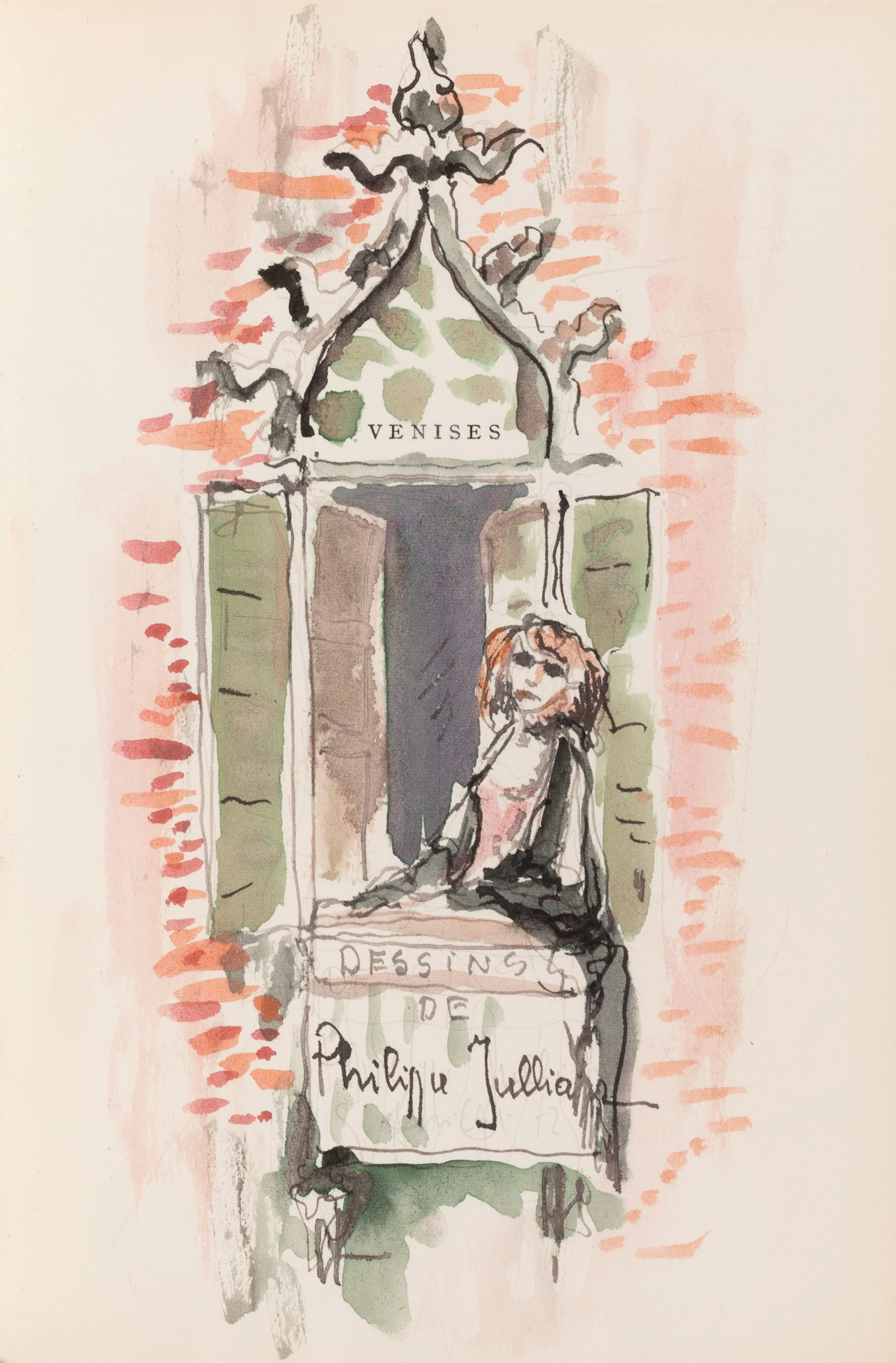 Venises. 1971. Exemplaire rehaussé d'aquarelles originales de Jullian.