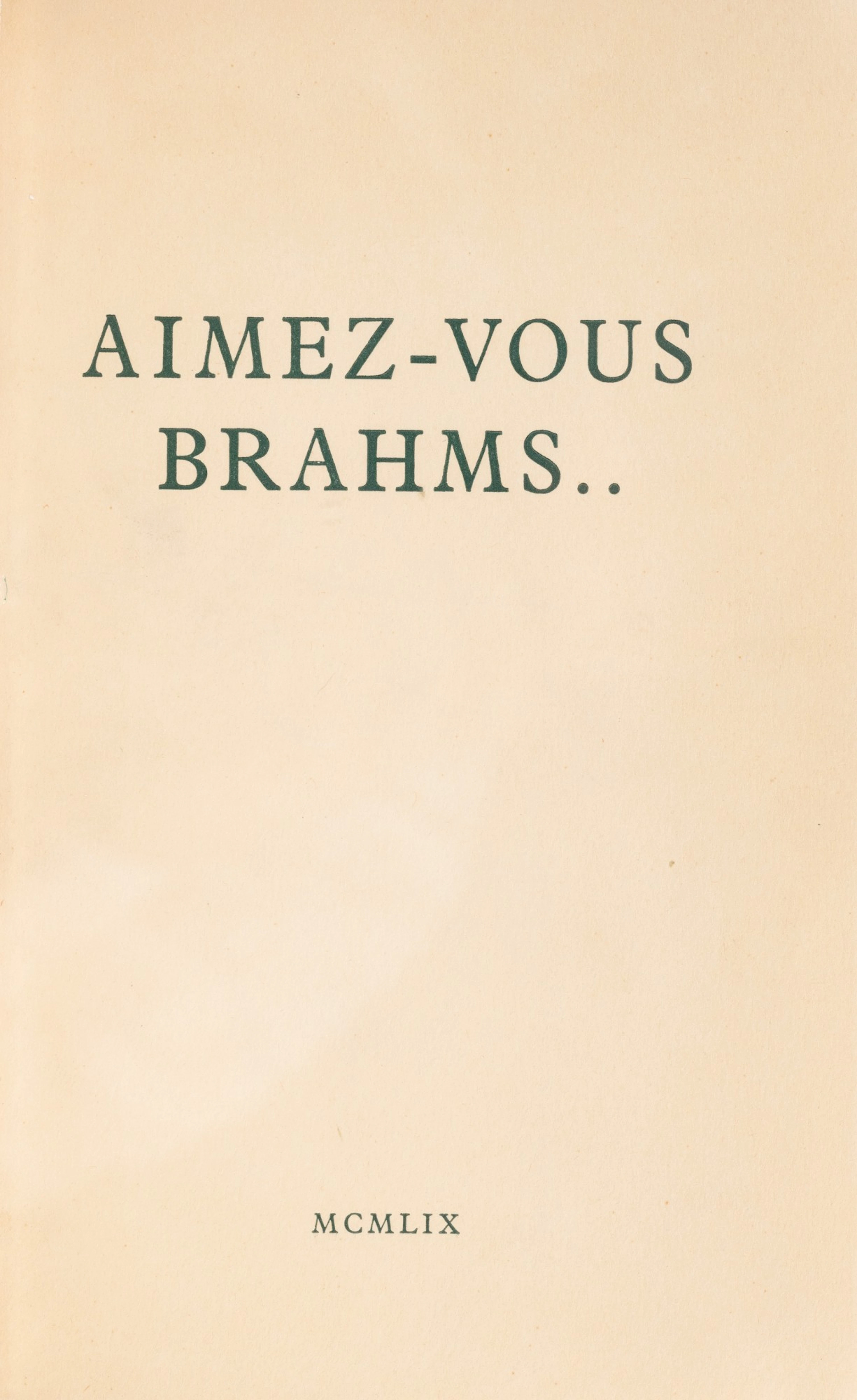 Aimez-vous Brahms..