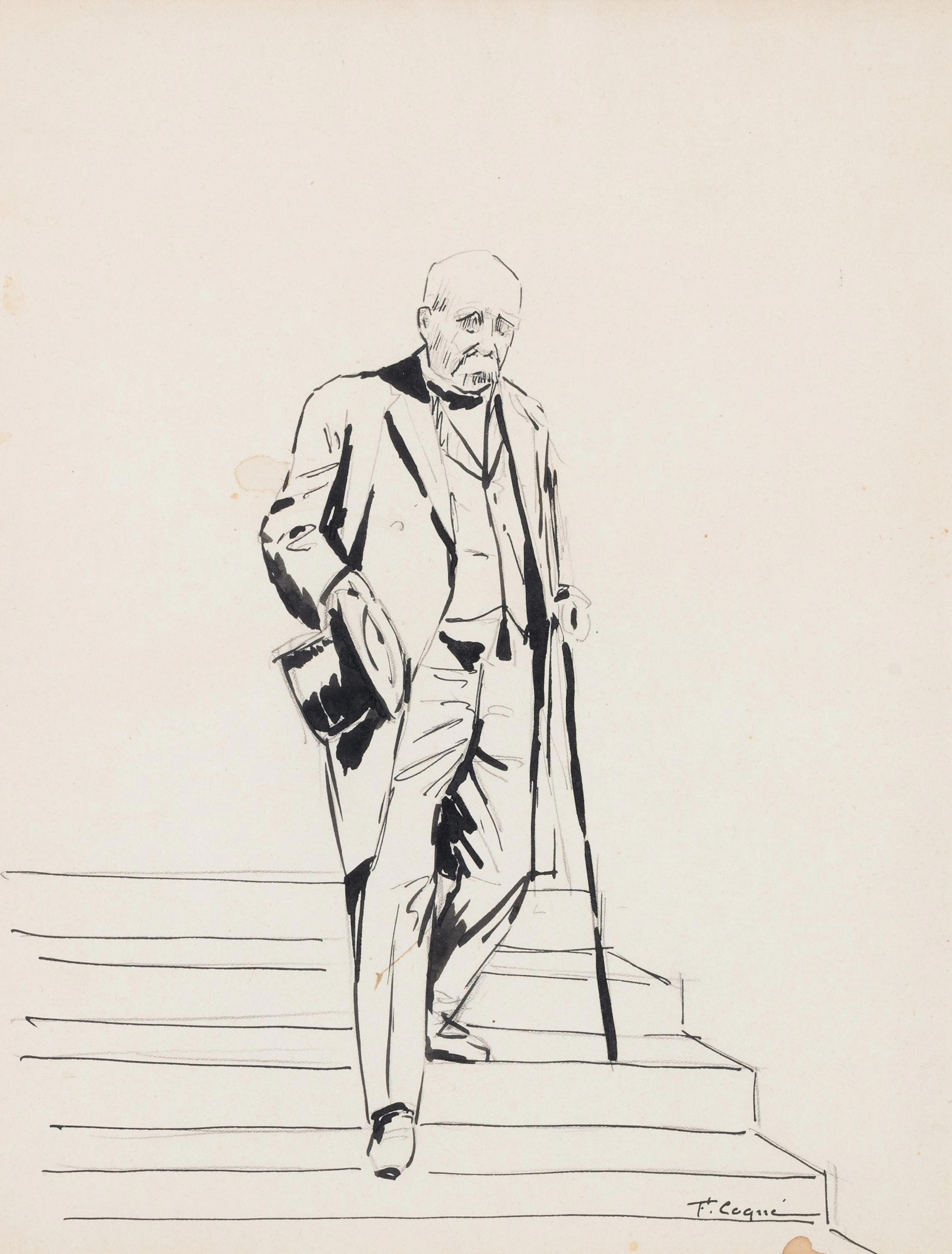 Georges Clemenceau descending the stairs | Georges...