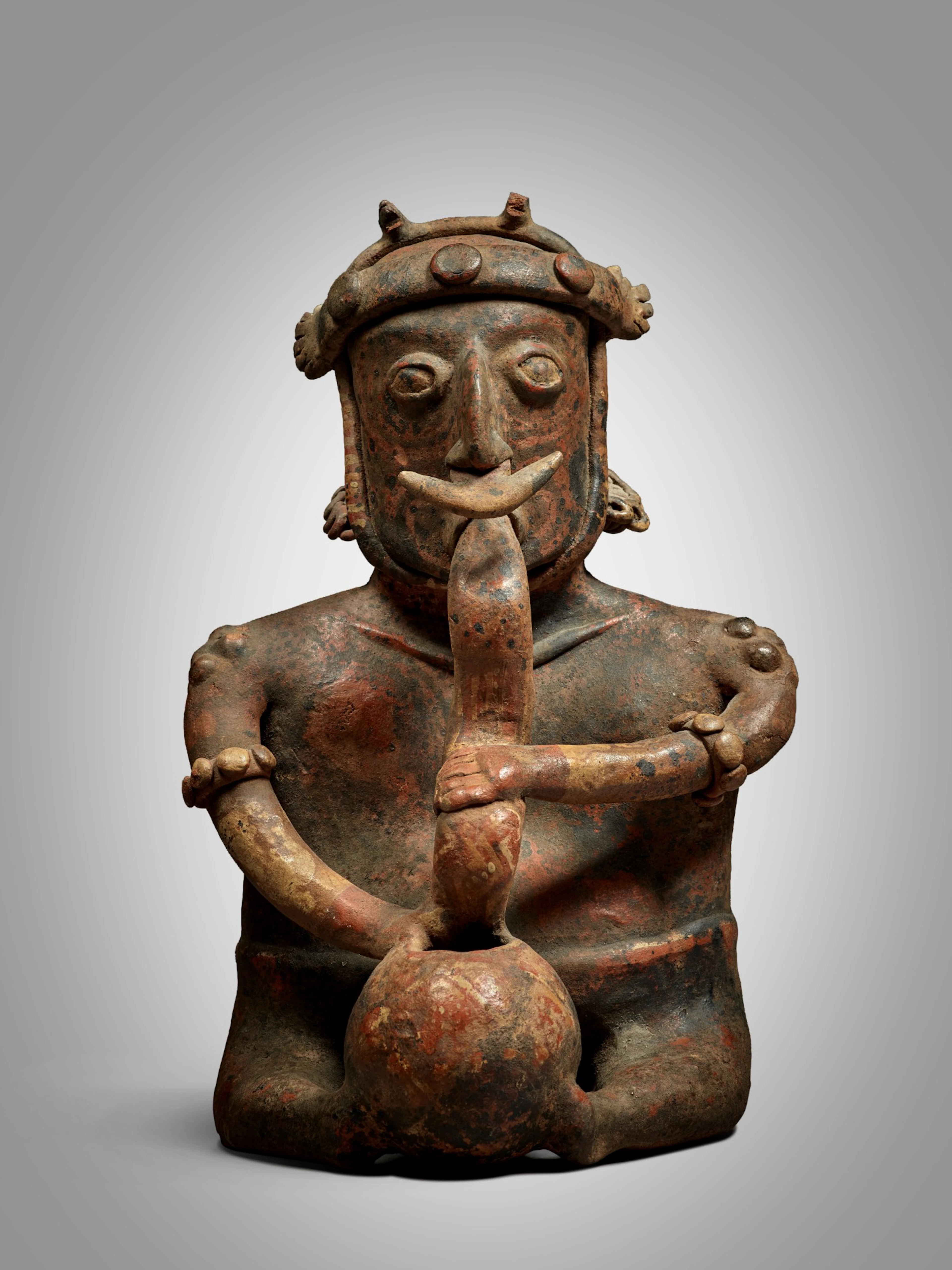 Ayarit Seated Figure with Bowl and Tube