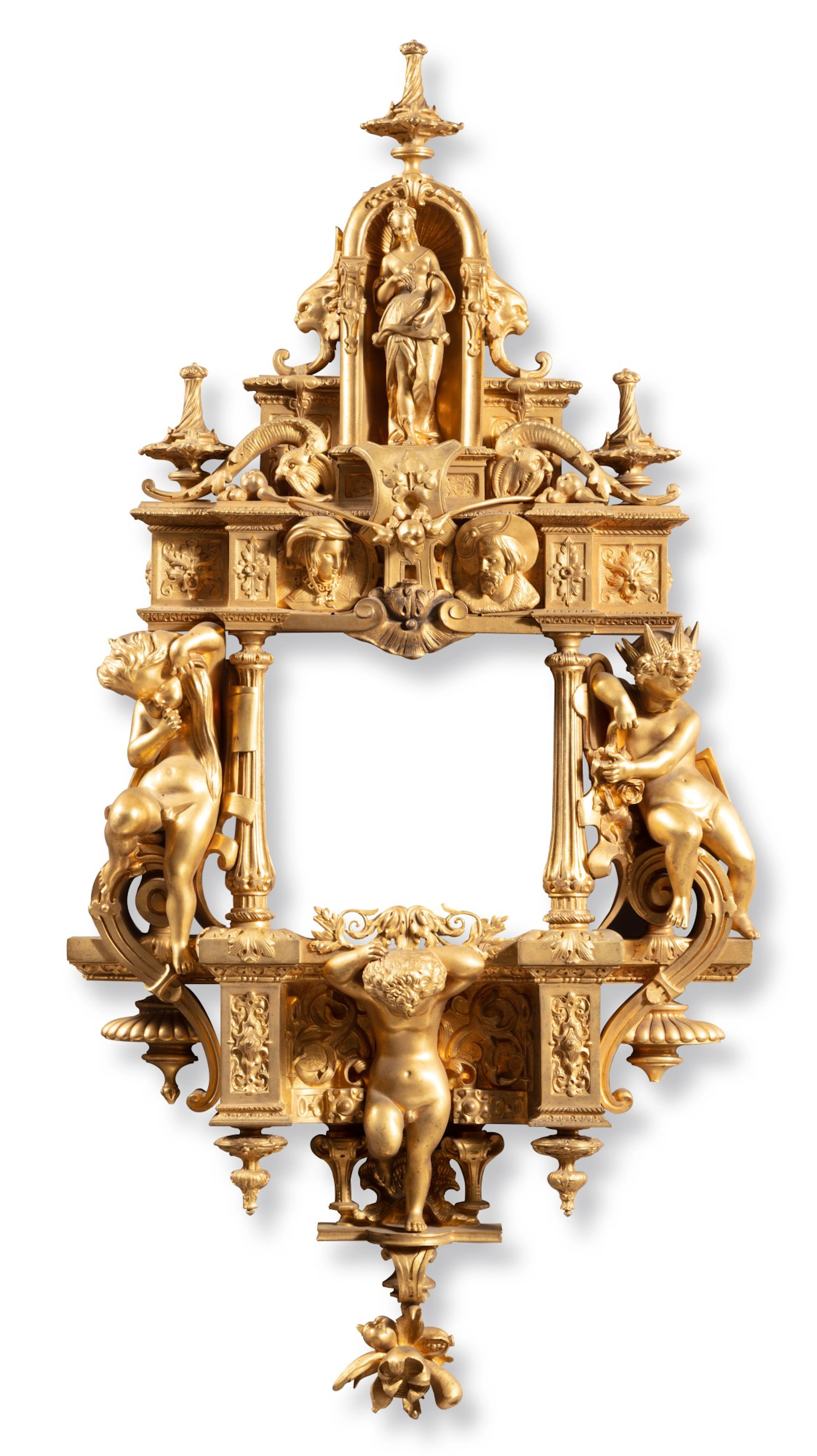 A neo-Renaissance gilt bronze mirror