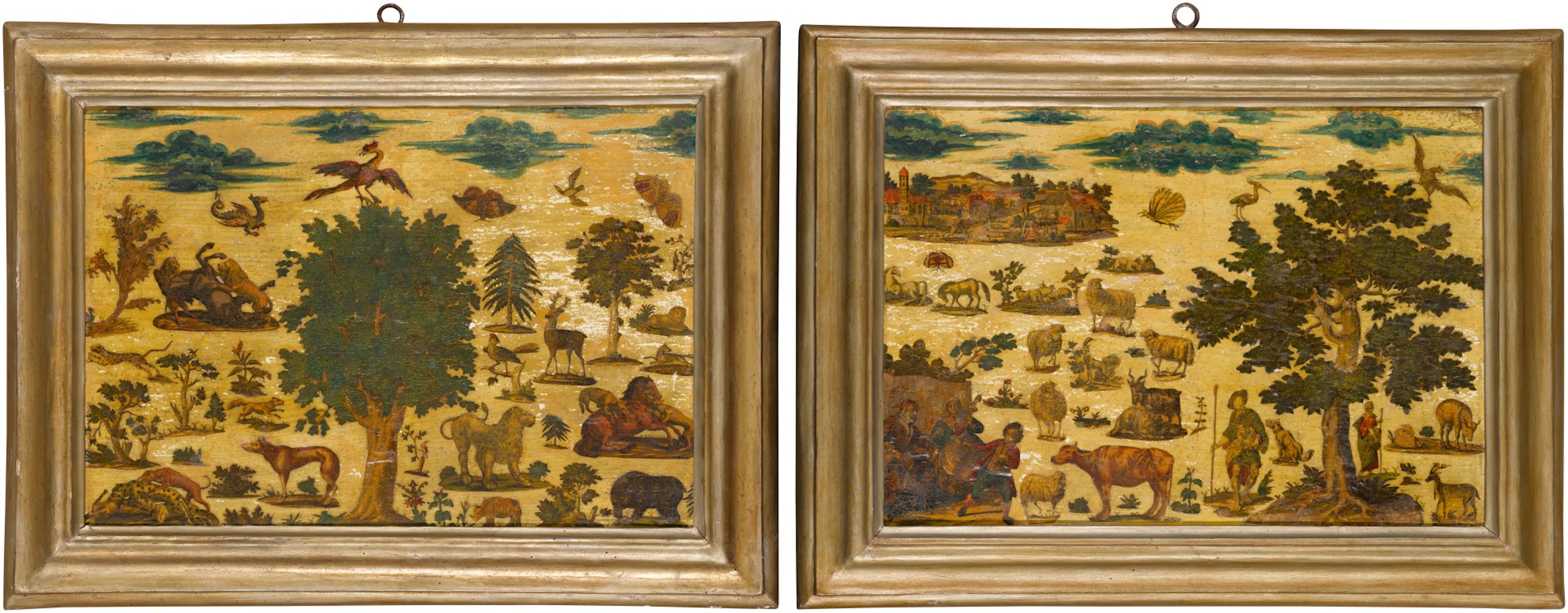 A pair of Italian Arte Povera panels, 18th century
