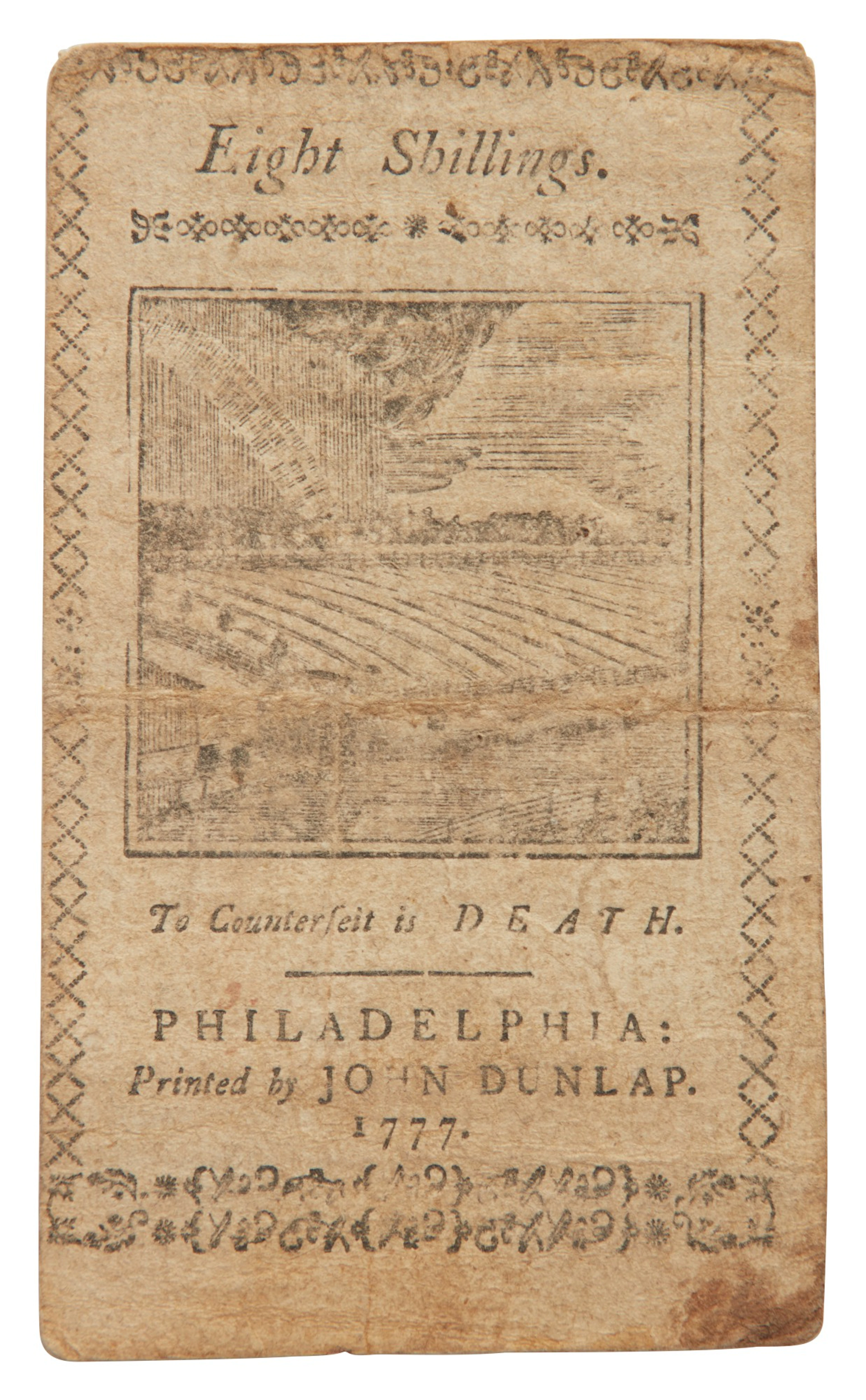 Colonial Currency | A eight shilling note printed by John...