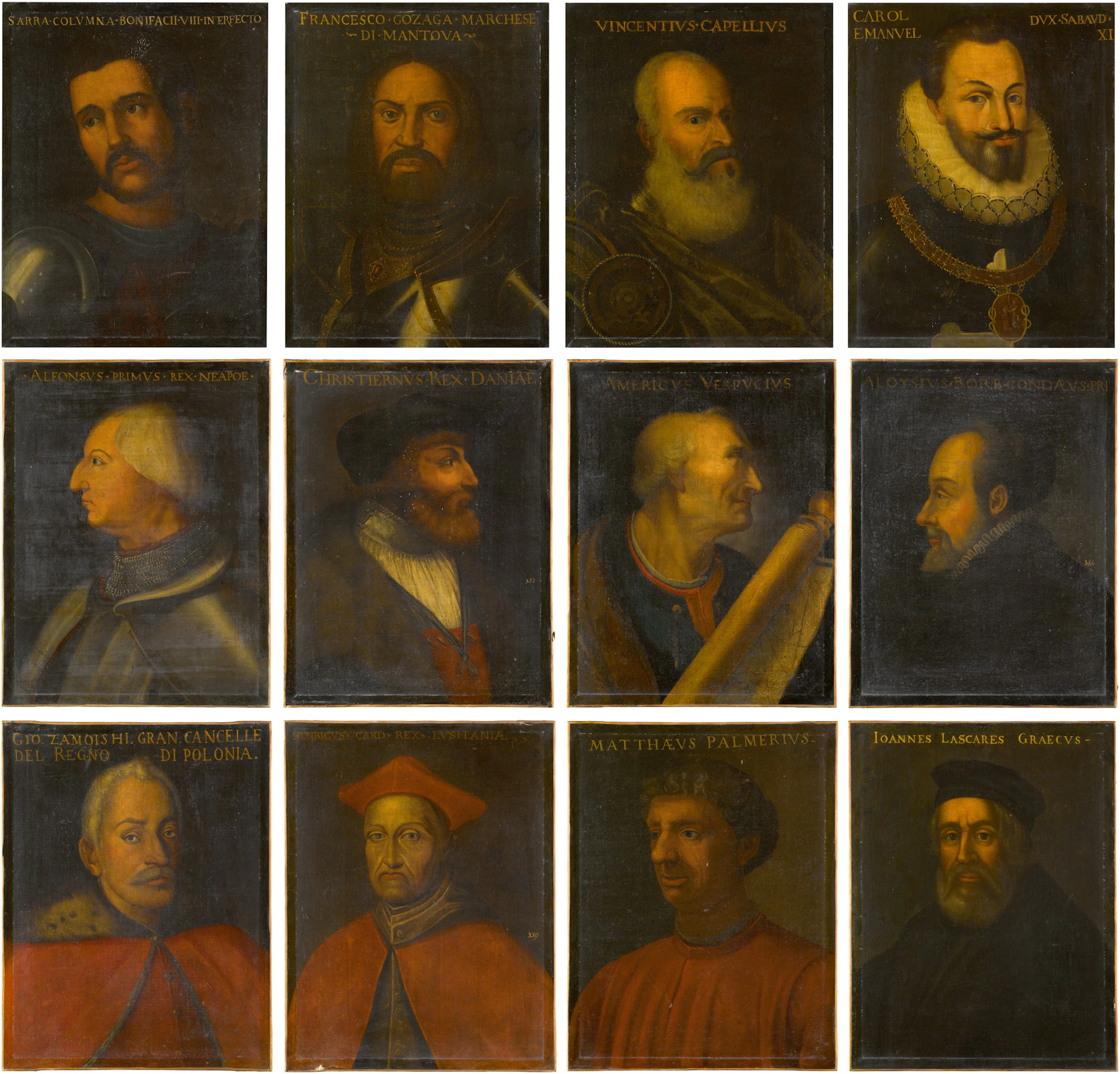 A set of 12 historical portraits comprising: Sciarra...