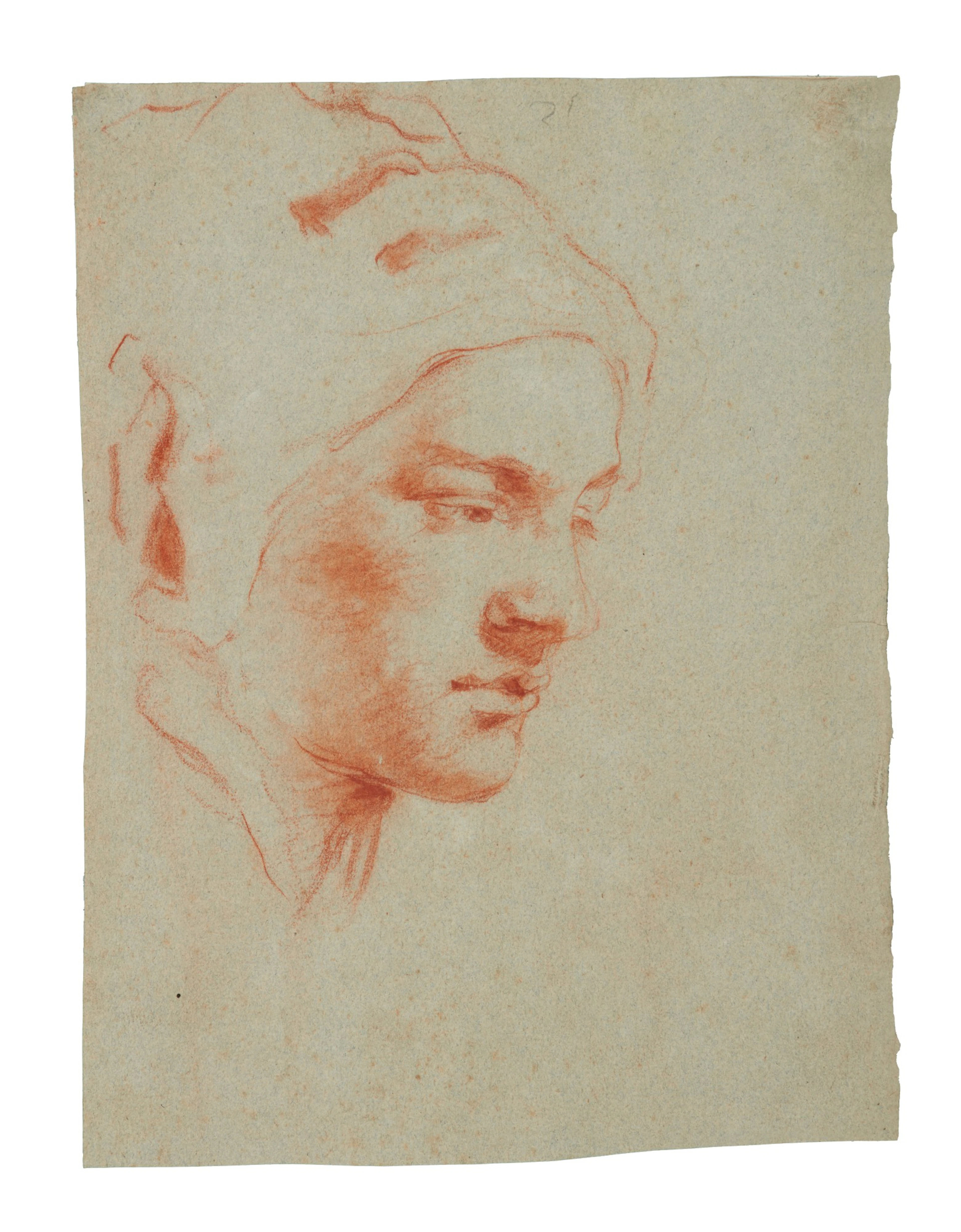The head of a young man or woma