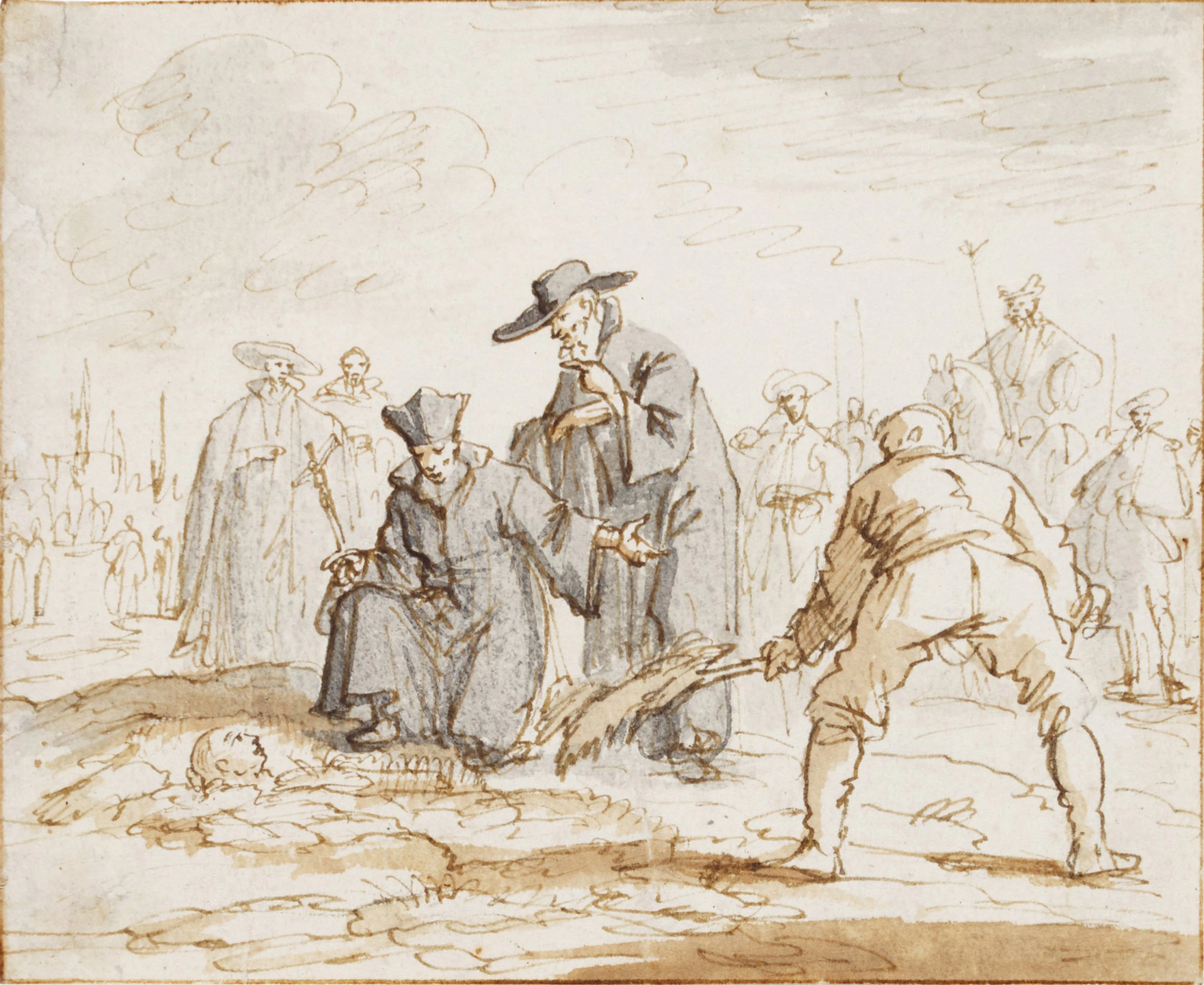 Six studies for The Martyrs' Mirror: A) The Torture of Geleijn the shoemaker