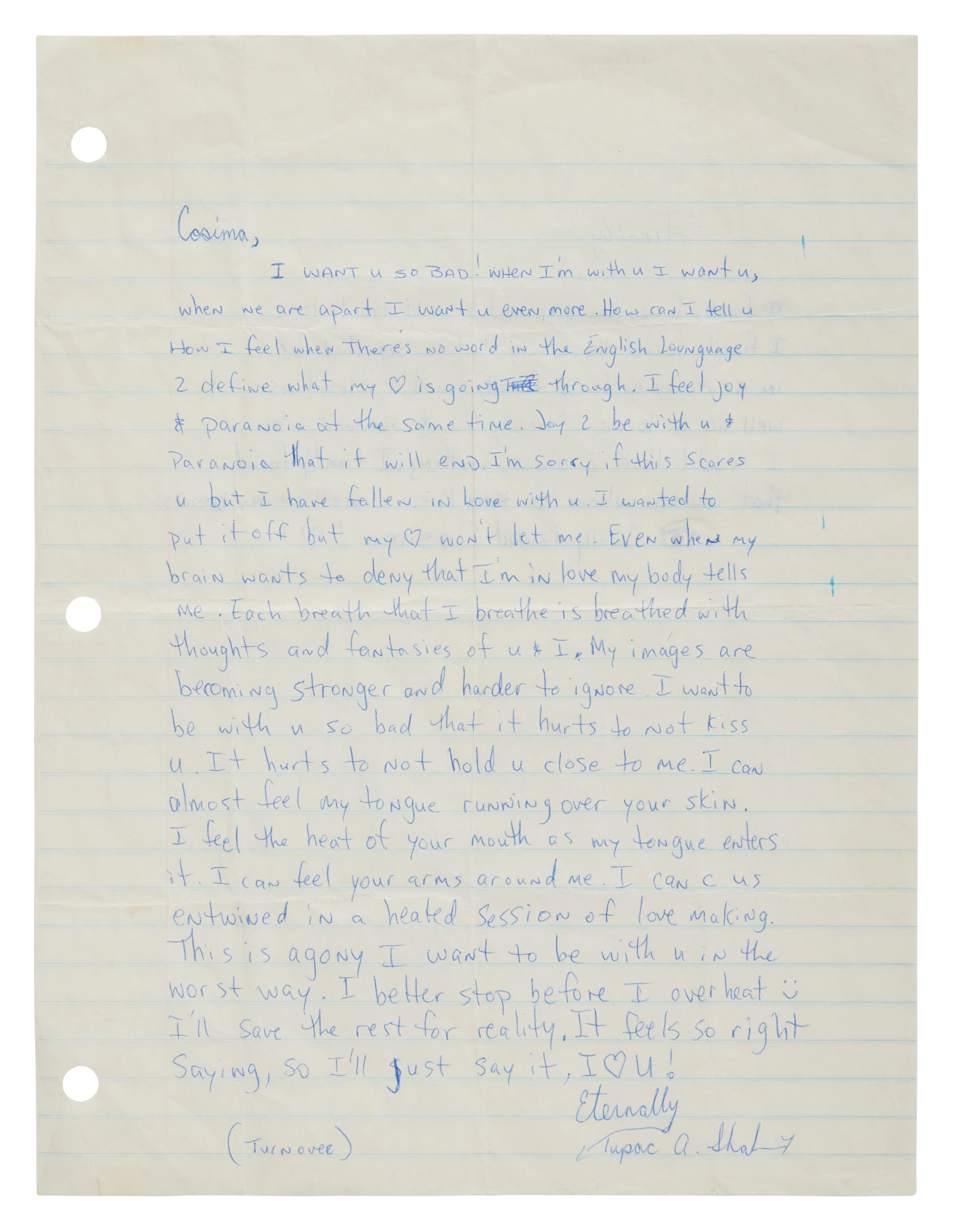 Autograph letter signed ("Eternally