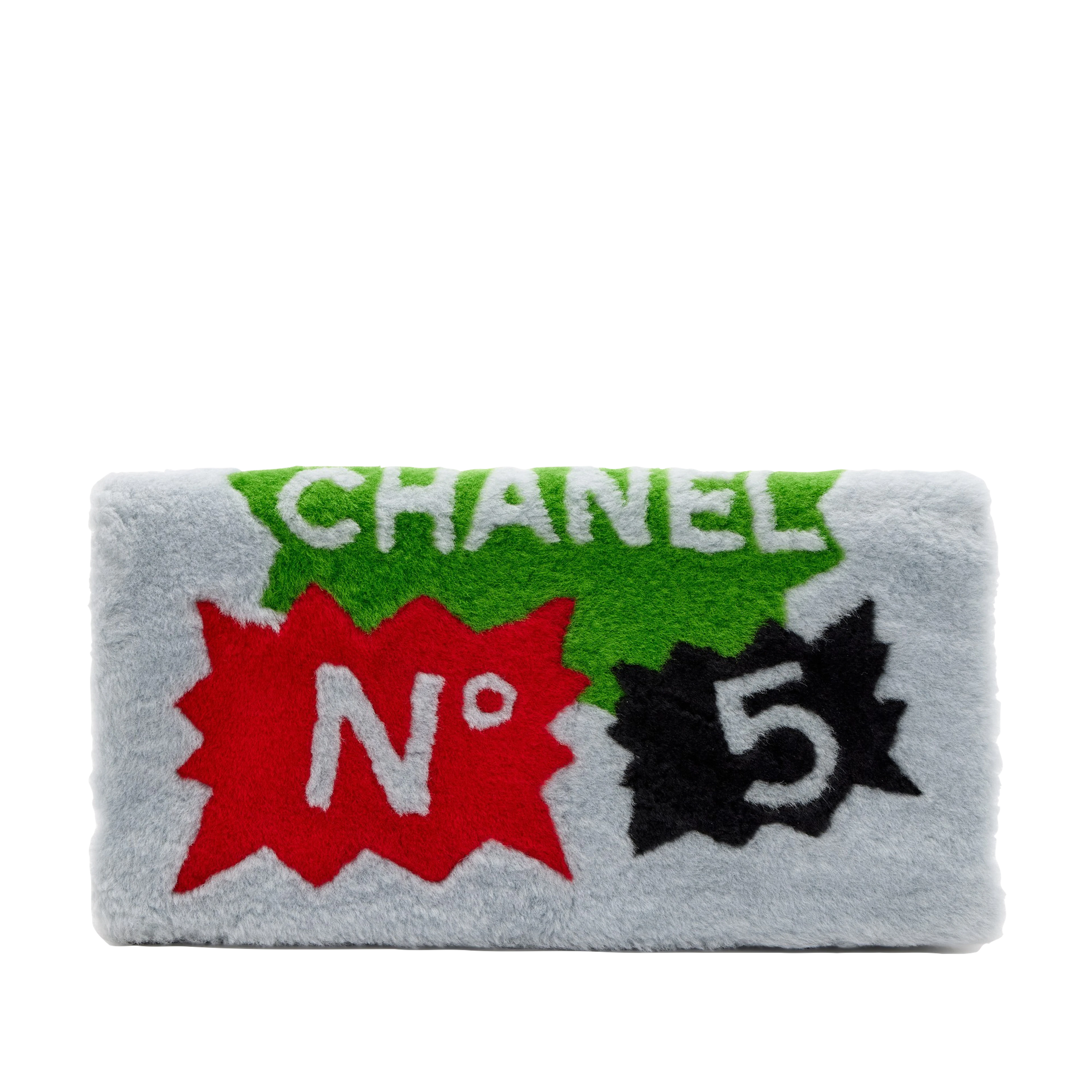 Multicolor Shearling No. 5 Comic Clutch Silver Hardware, 2014