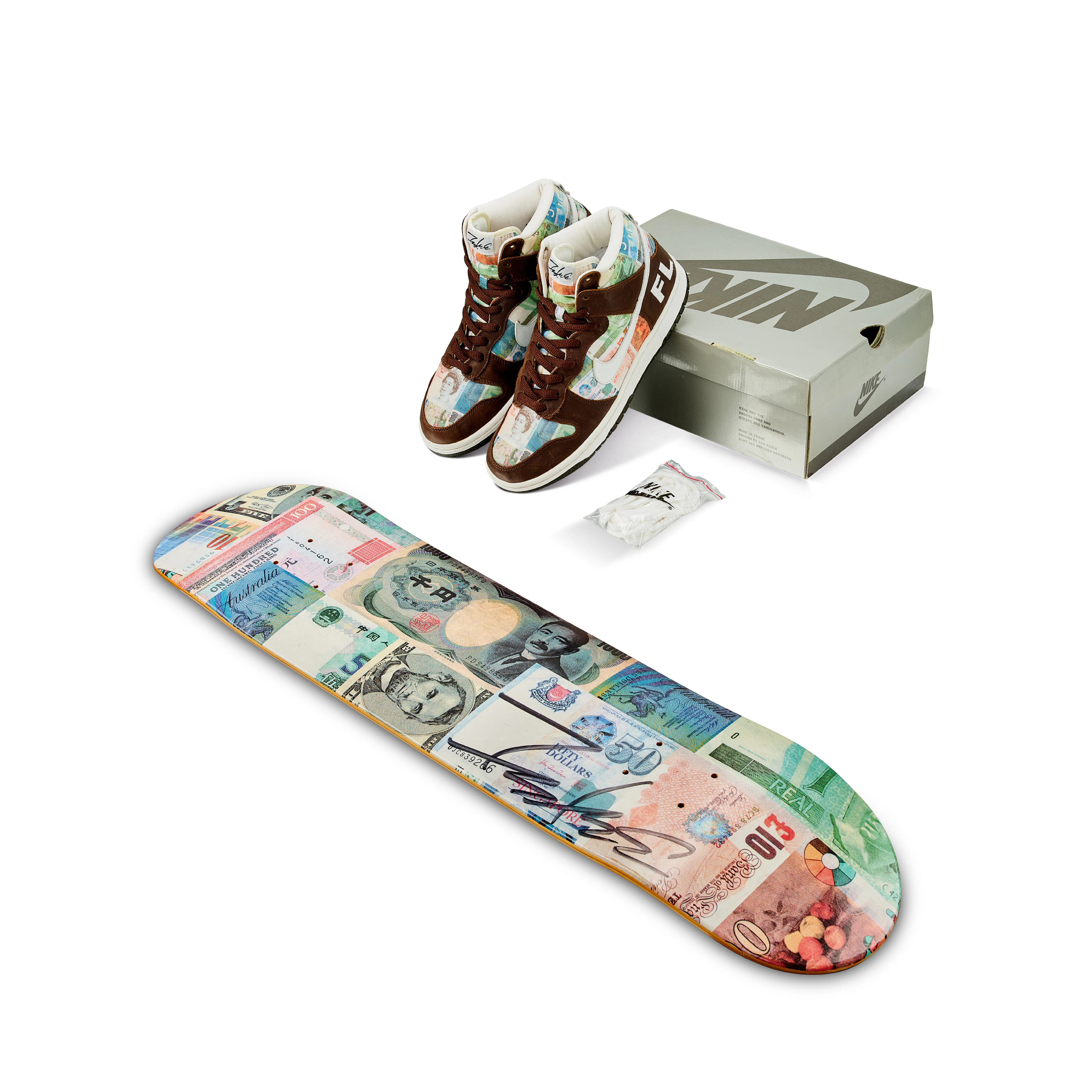Ike SB Dunk High Pro 'FLOM' with Signed Box and Skateboard Deck | Size 9
