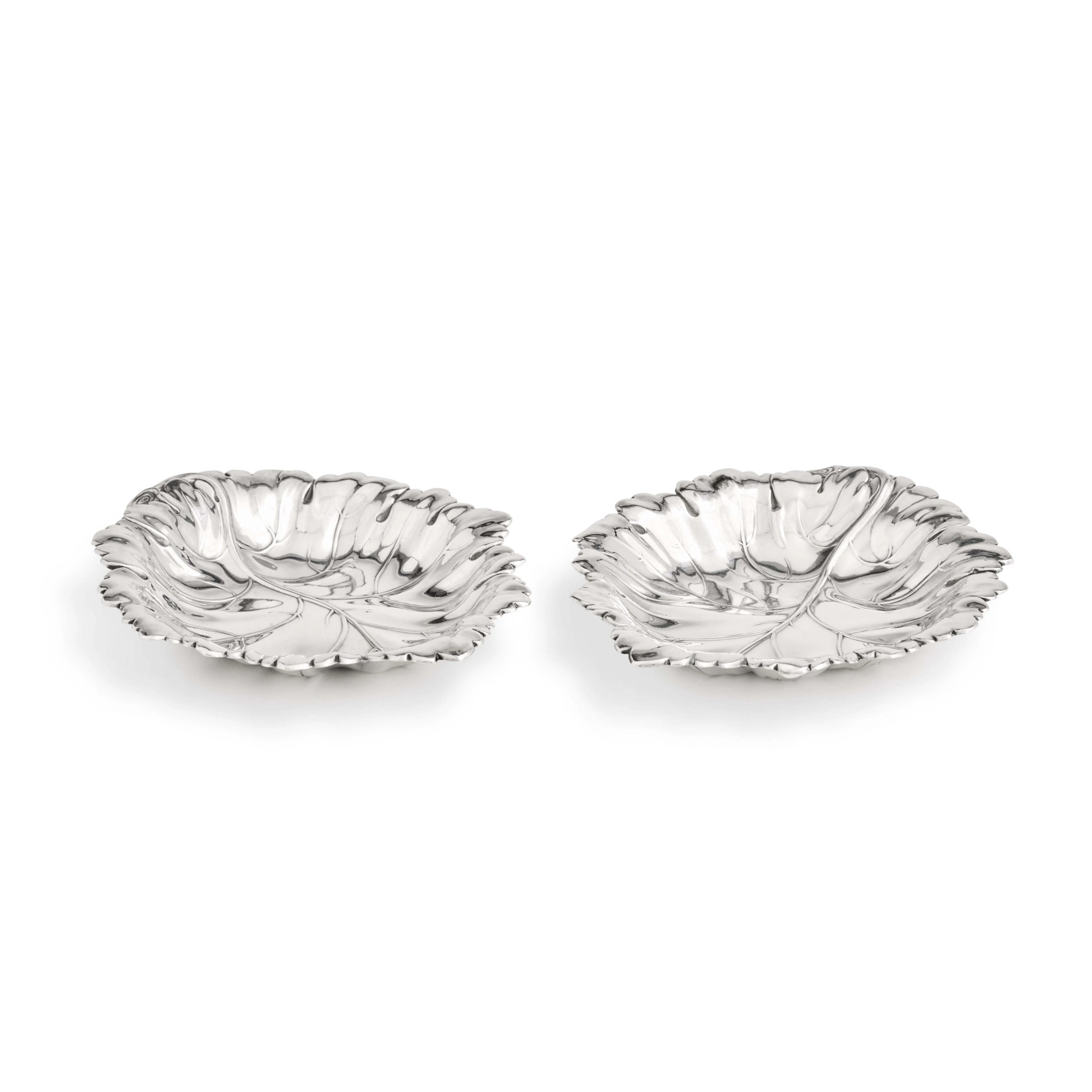 A pair of novelty silver dishes