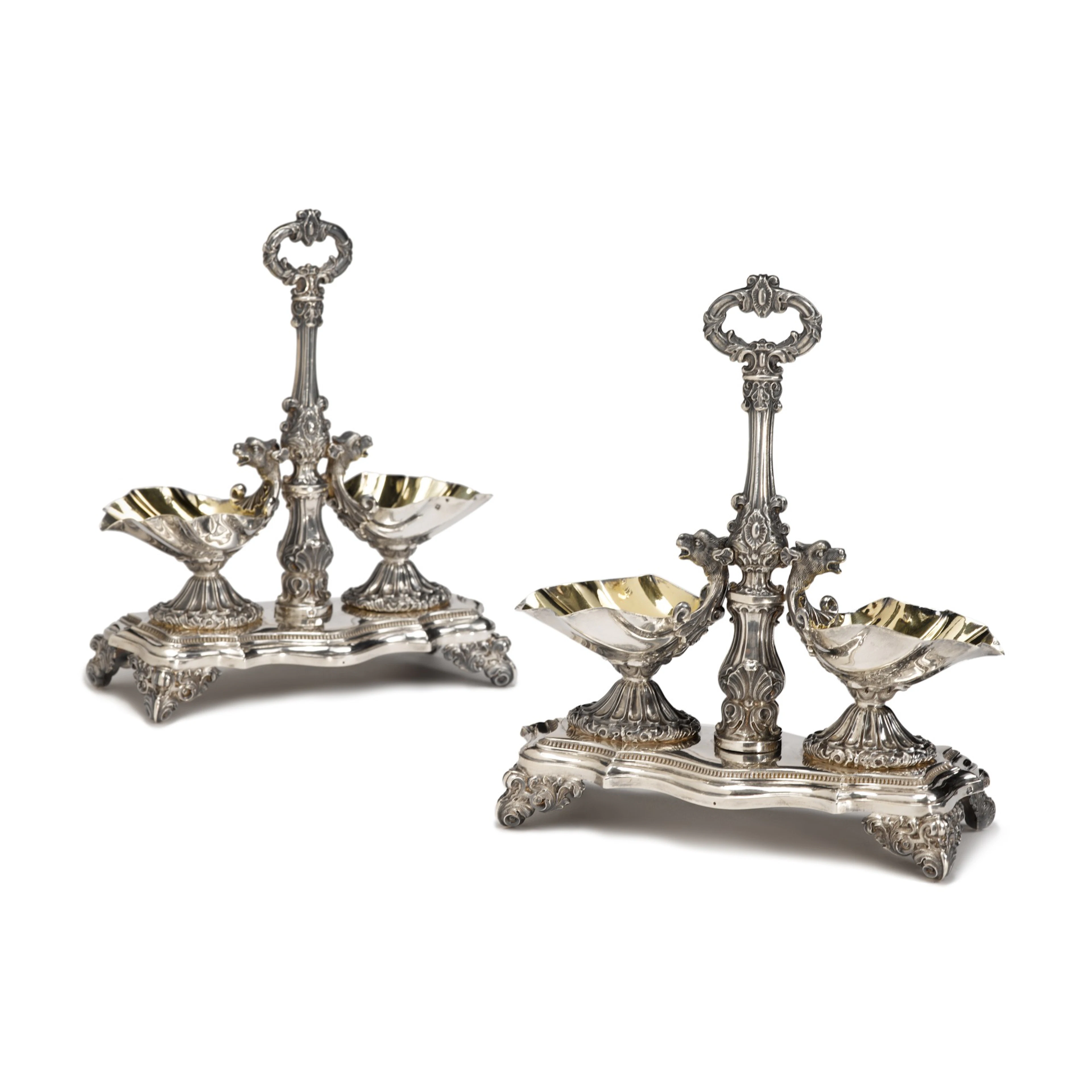 A Pair of French Silver Double Salts, François-Julien Doyen, Paris, Circa 1870