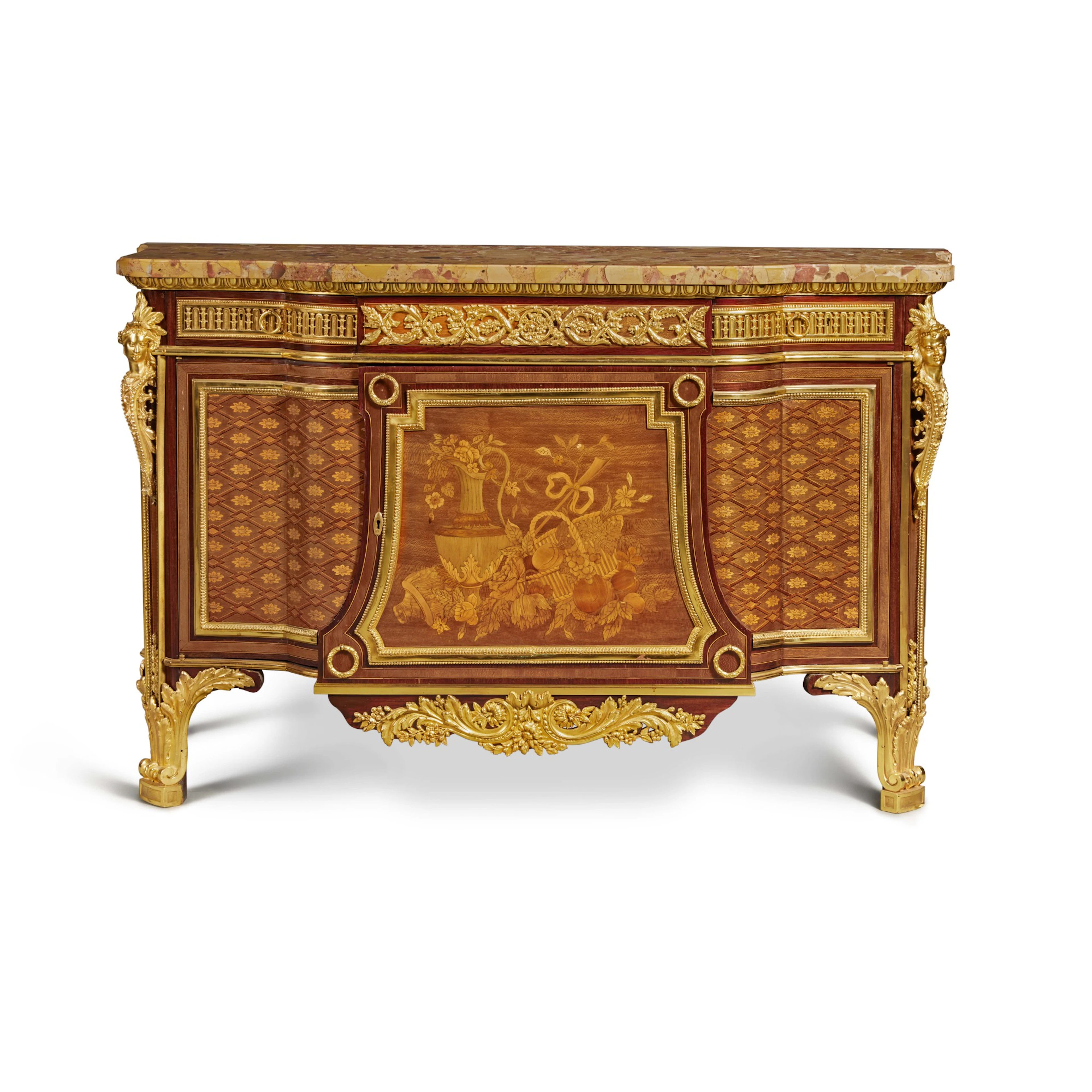 A Louis XVI Style Gilt-Bronze Mounted Amaranth