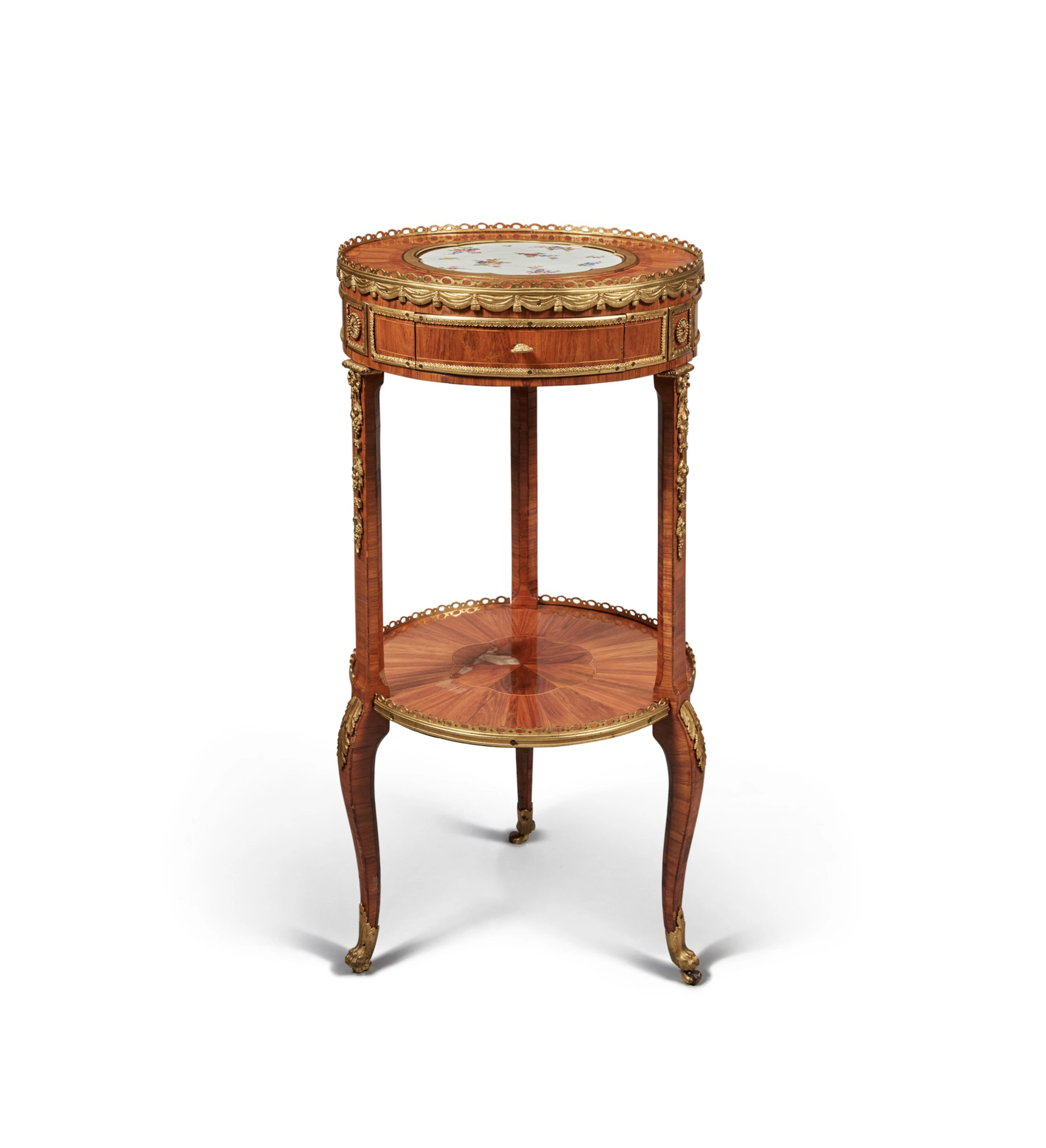 A Louis XV/XVI Transitional Inlaid Gilt-Metal and...