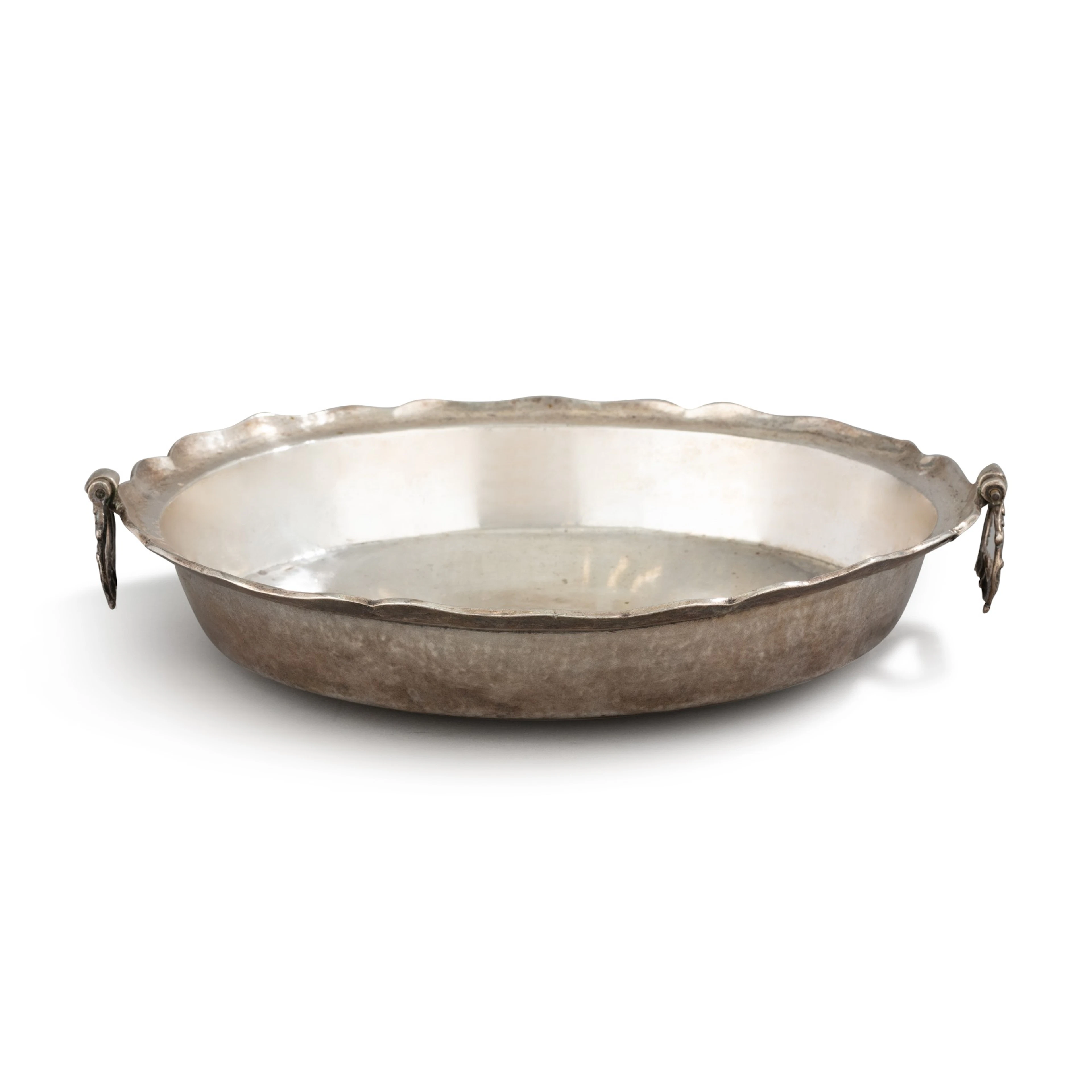 A South-American silver two-handled circular deep dish