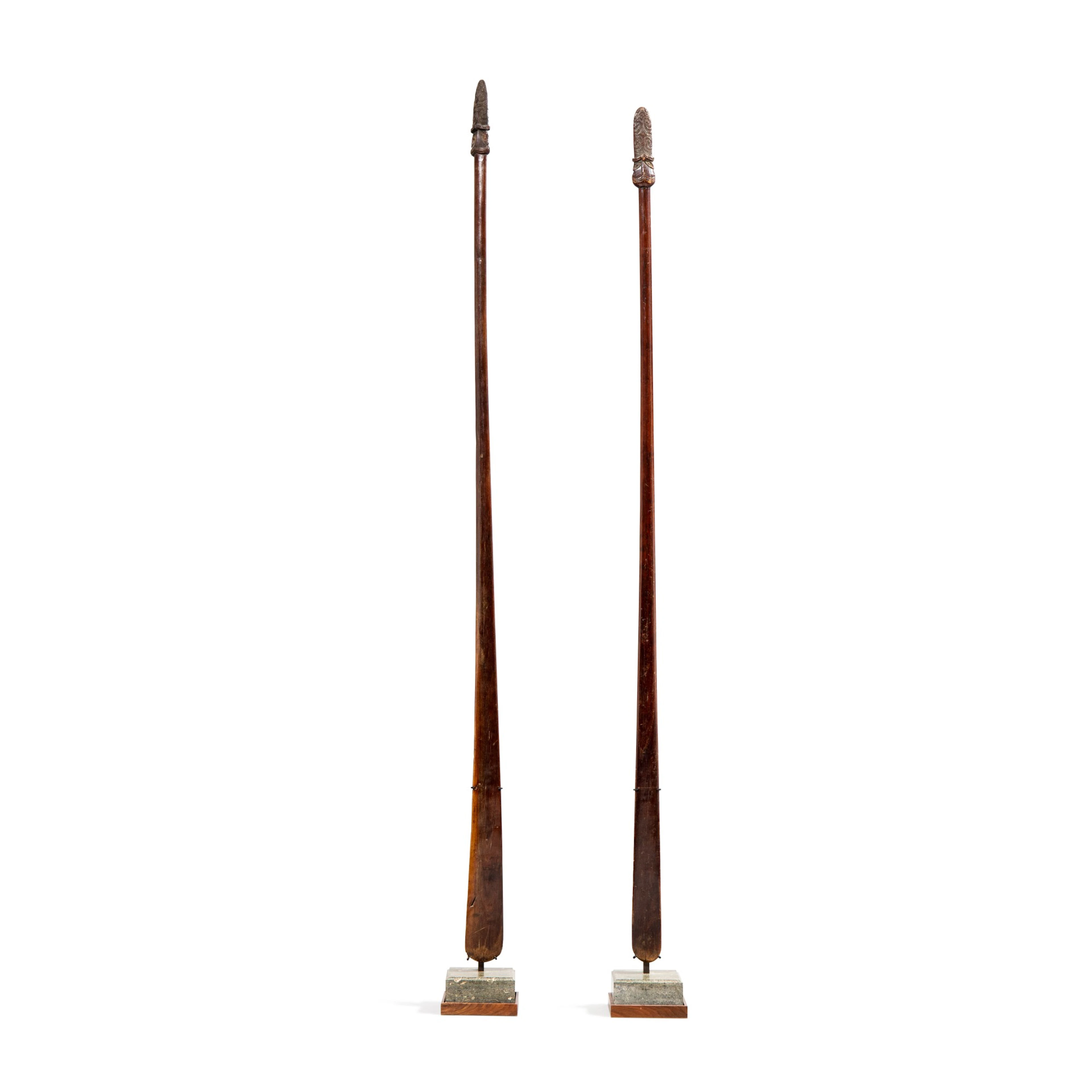 Two Taiaha staffs