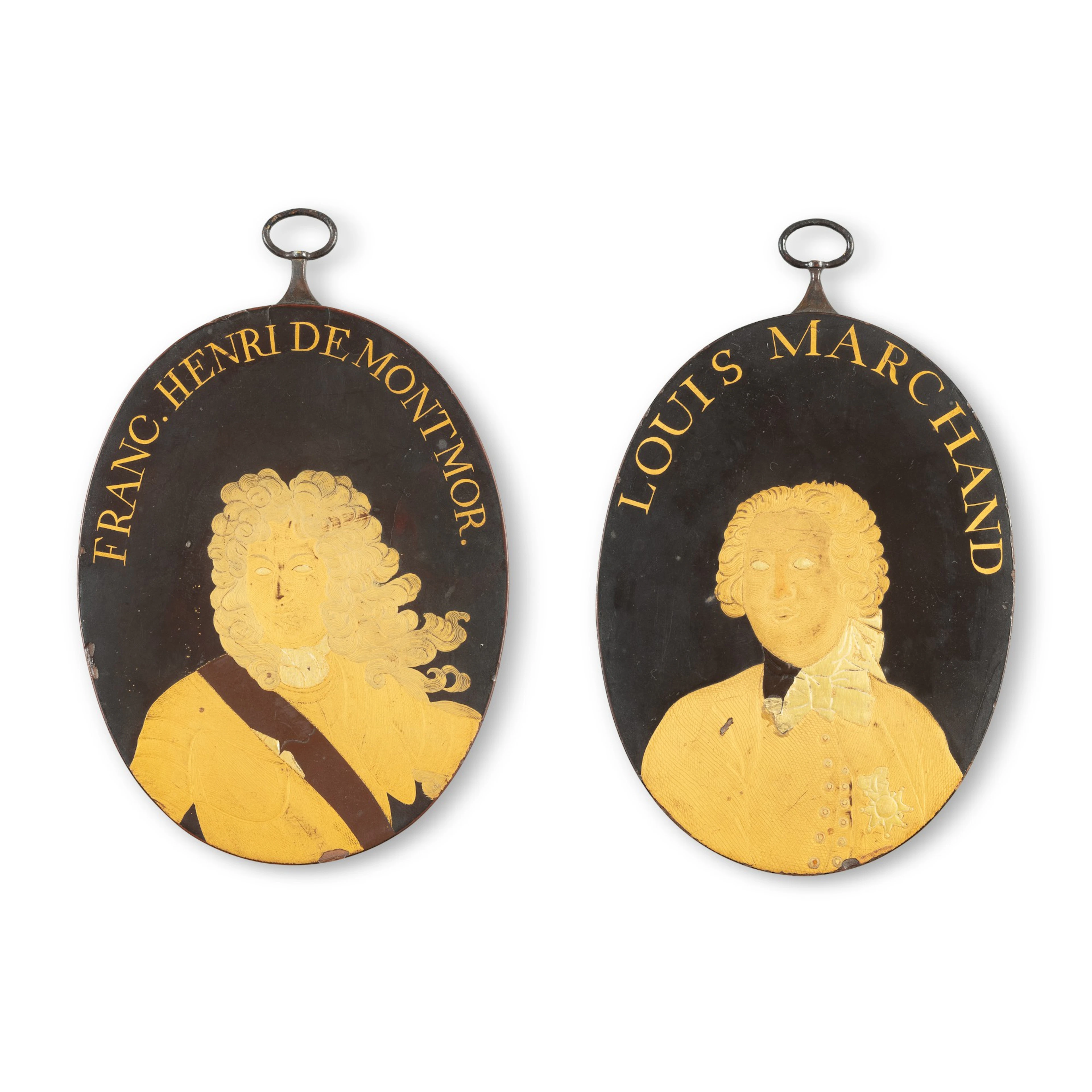 Two laquered copper medallions Japan
