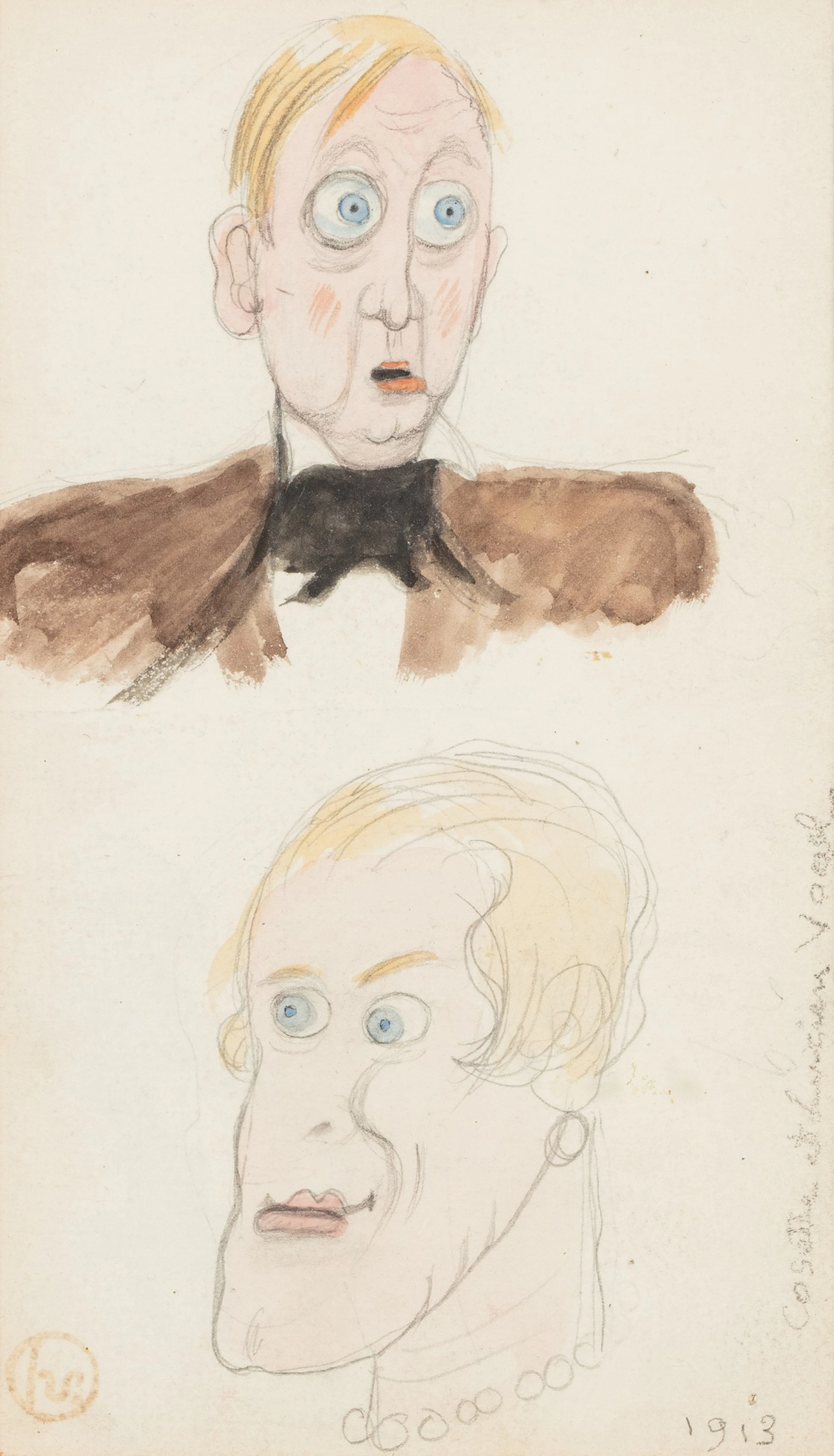 Caricature of Cosette and Lucien Vogel | Georges Lepape