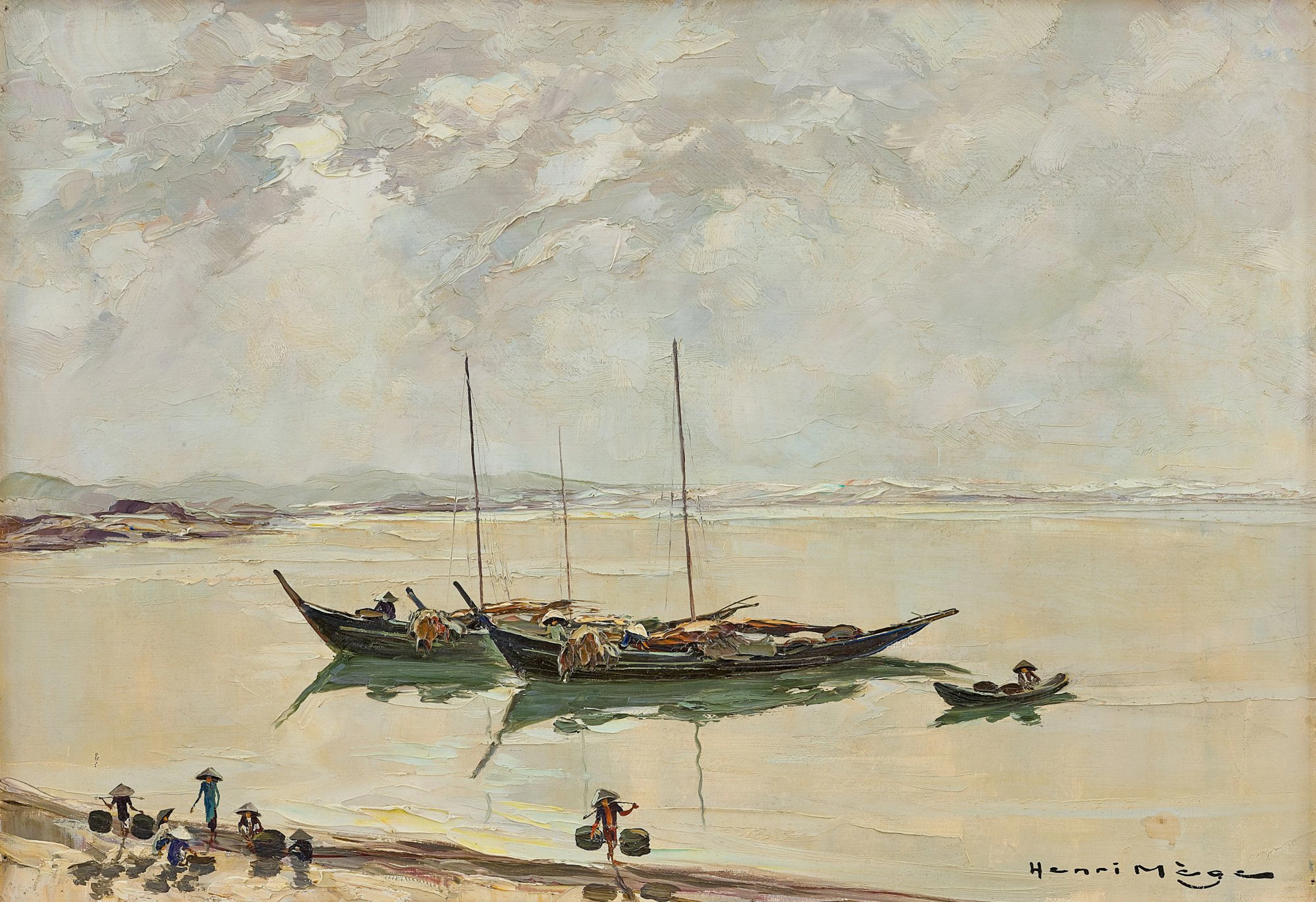 Henri Mège 亨利·美治 | Retour de Pêche l'hiver, Centre Annam 冬釣歸來，安南中心