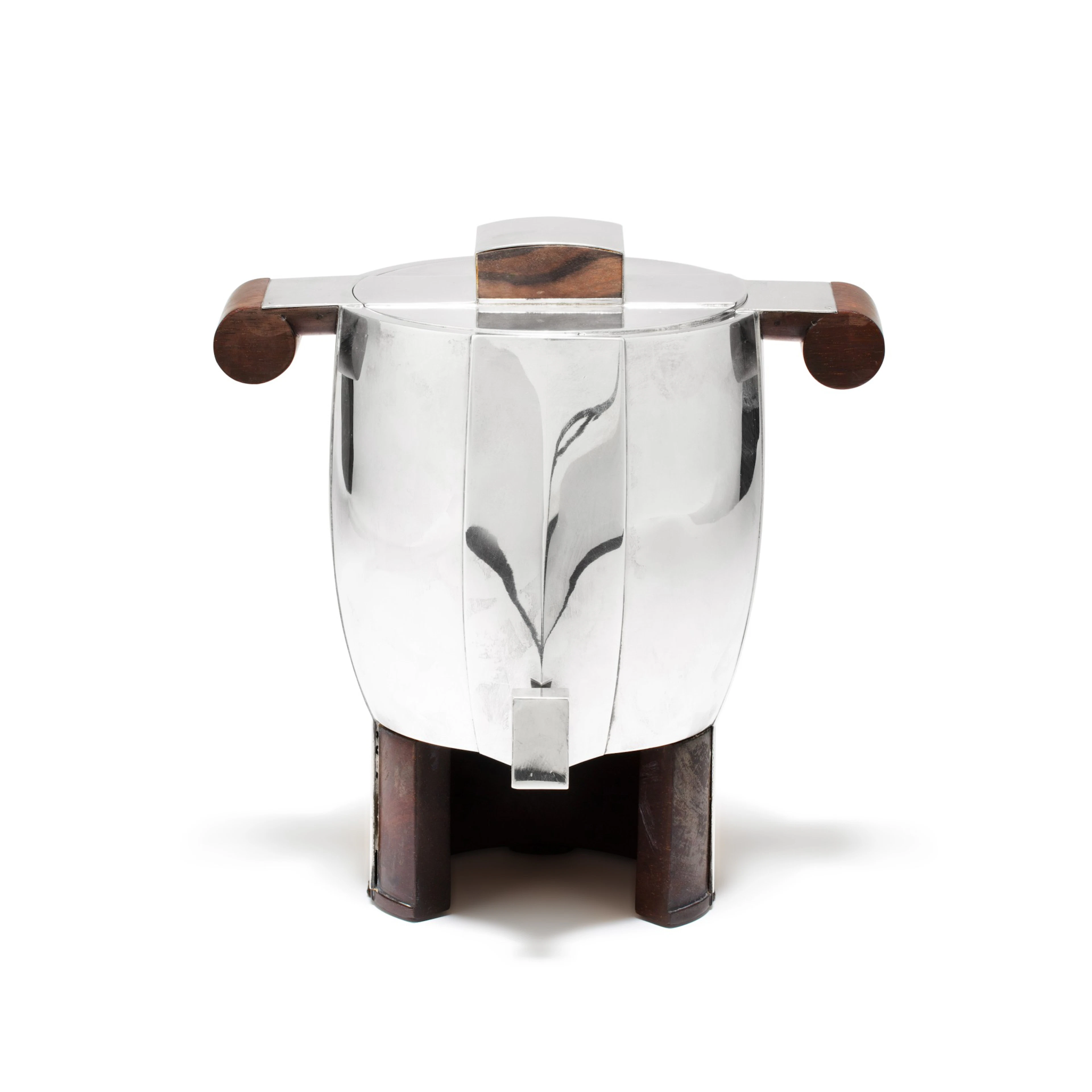 A silver and ebony hot-water fountain