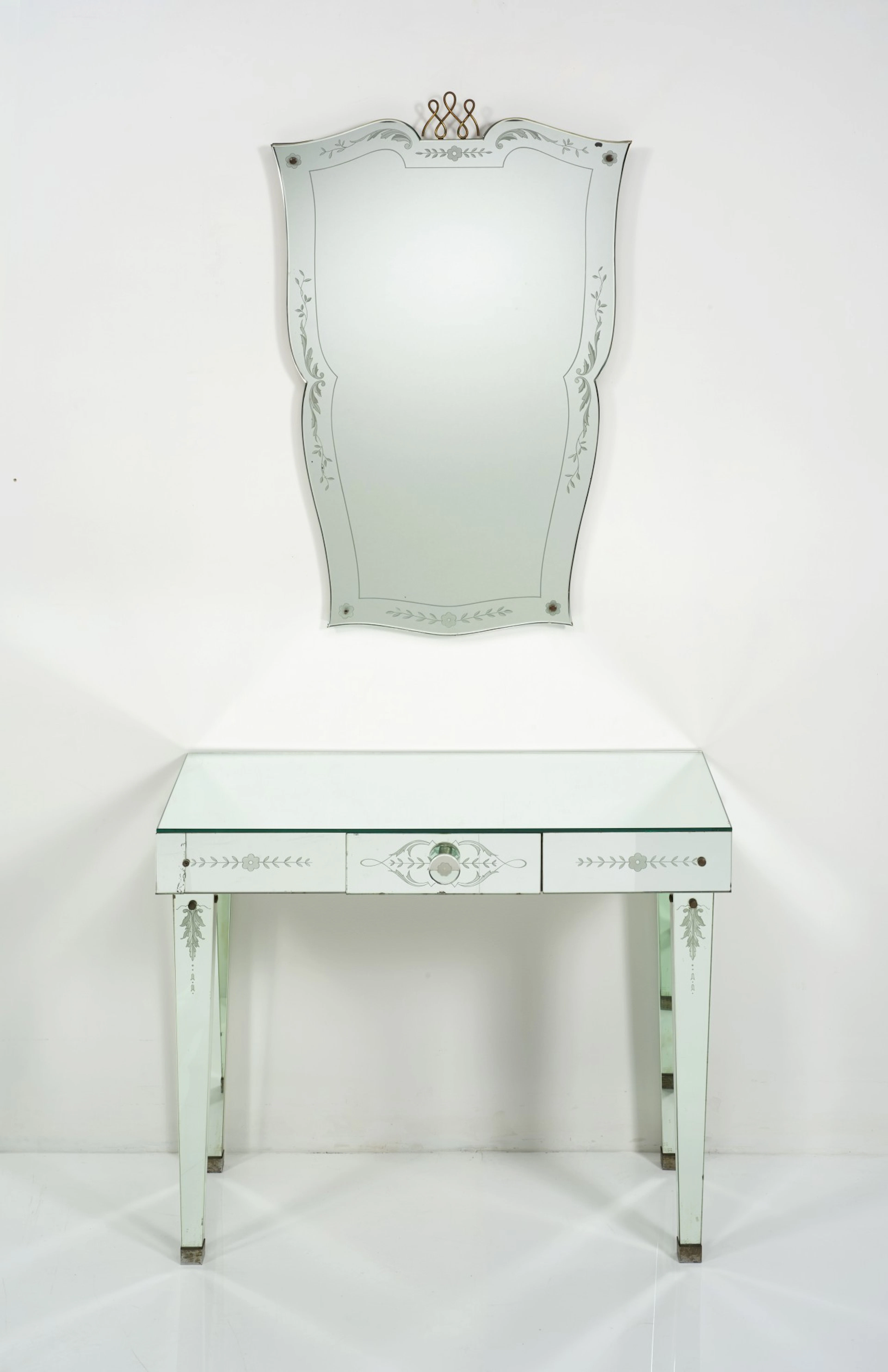 Console with mirror