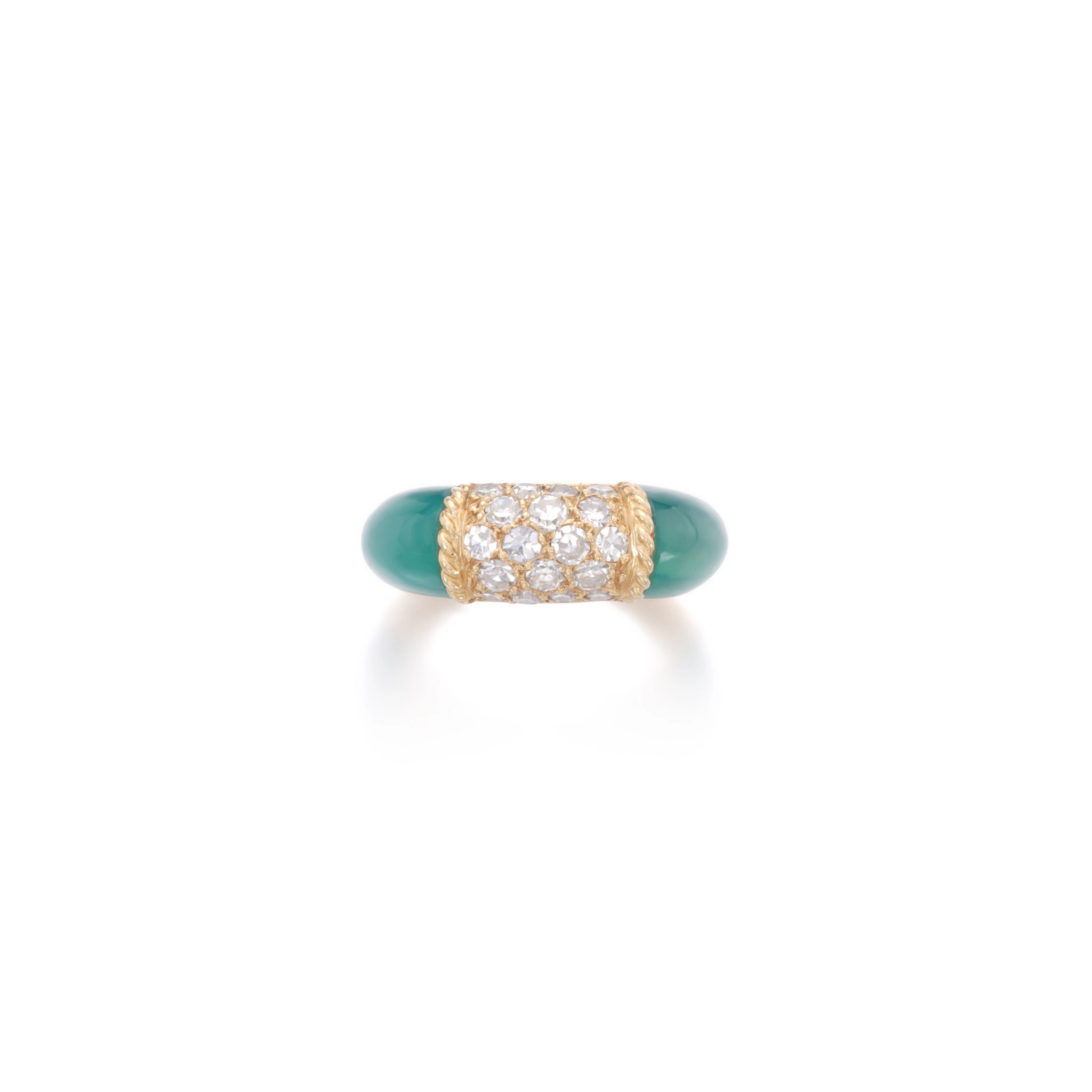 Chrysoprase and diamond ring, 'Philippine'