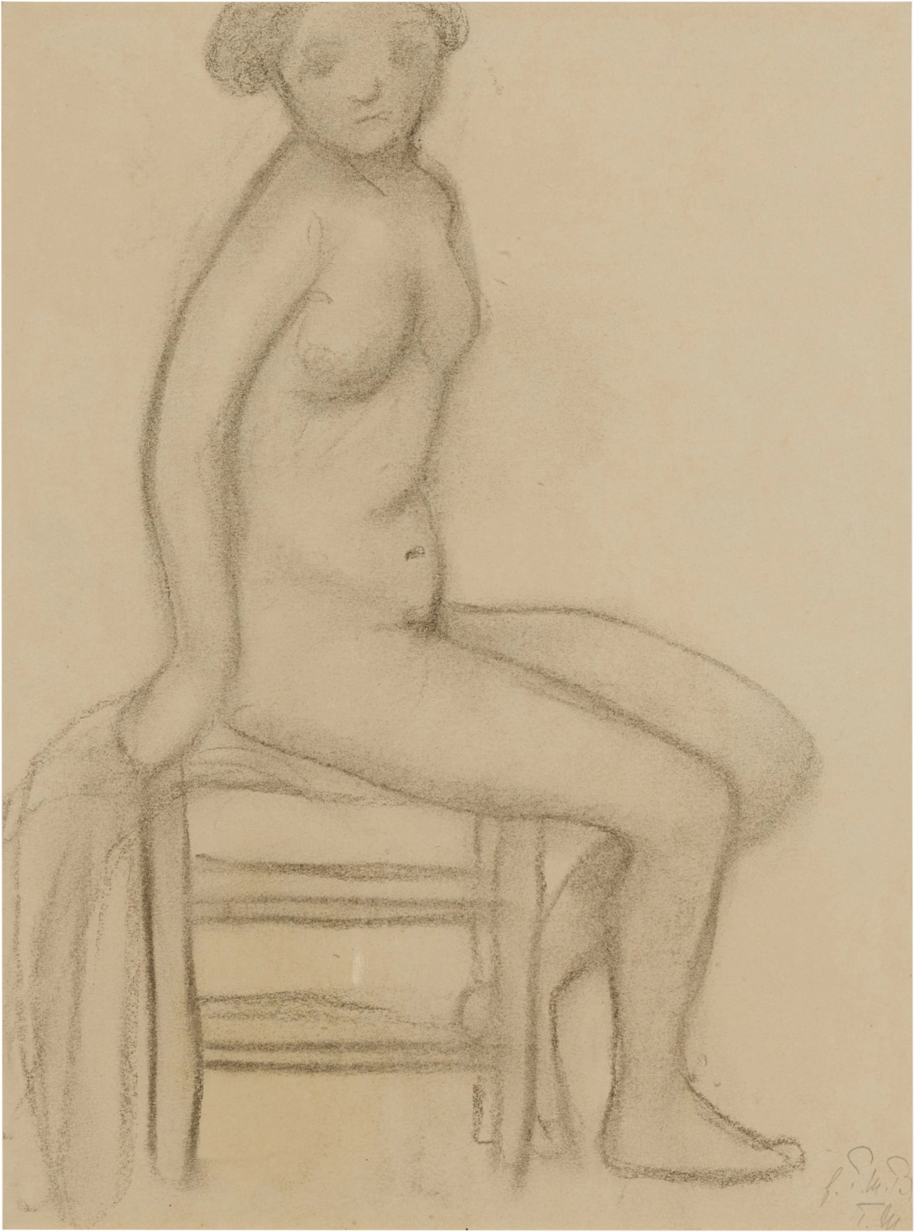Seated Nude & Standing Nude (A Double-Sided Work)