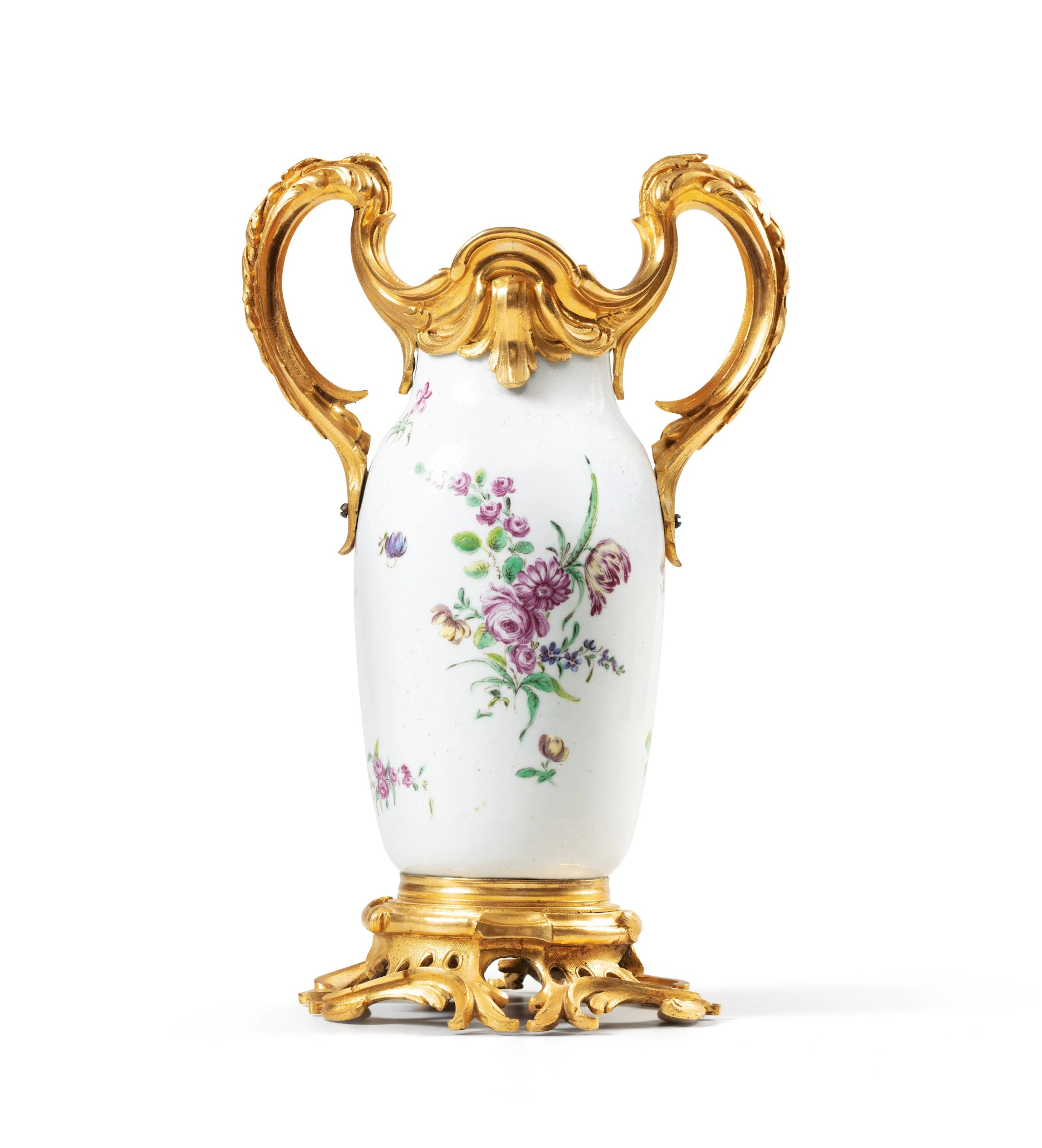 A gilt-bronze mounted porcelain vase