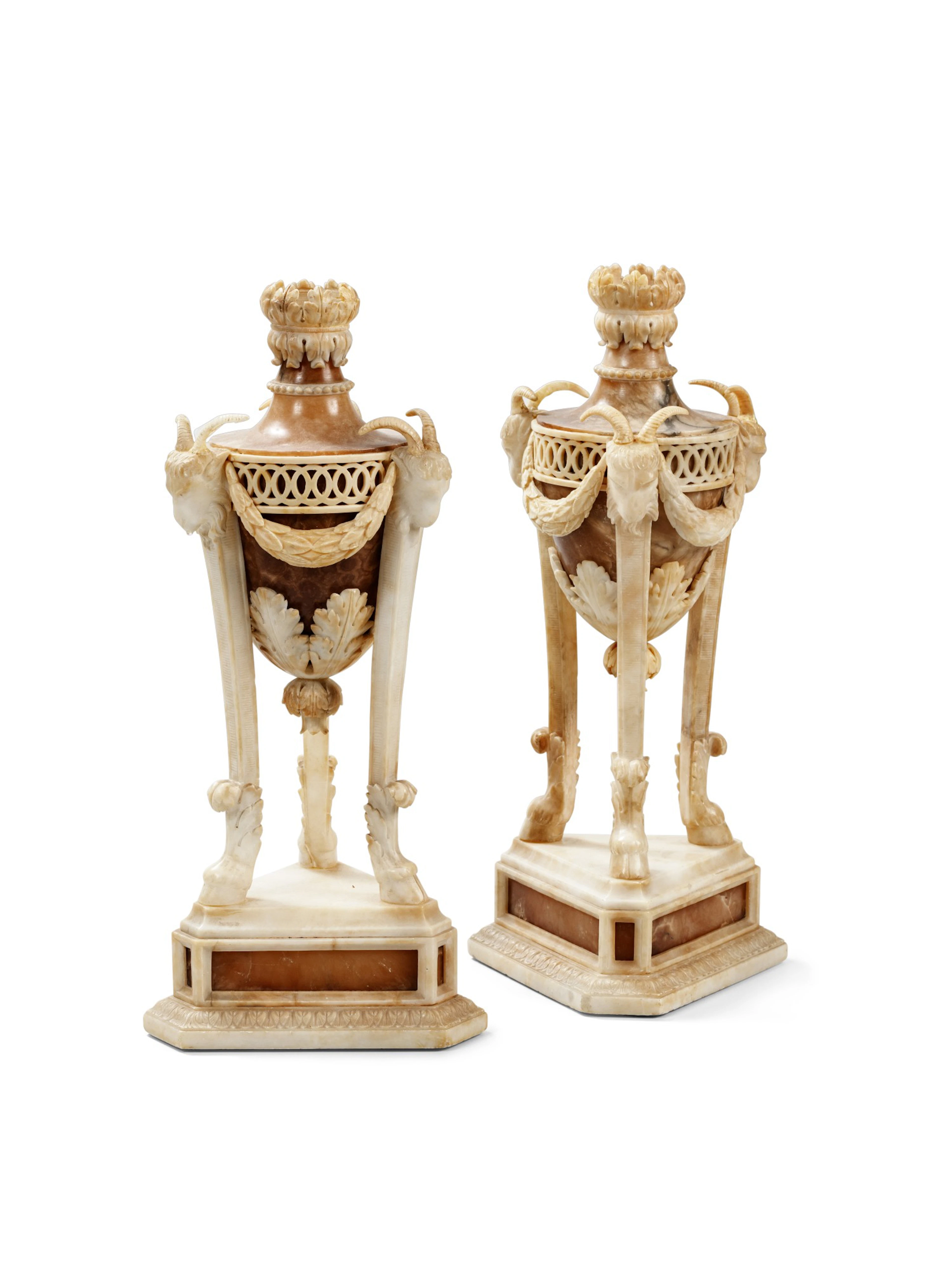 A pair of alabaster vases
