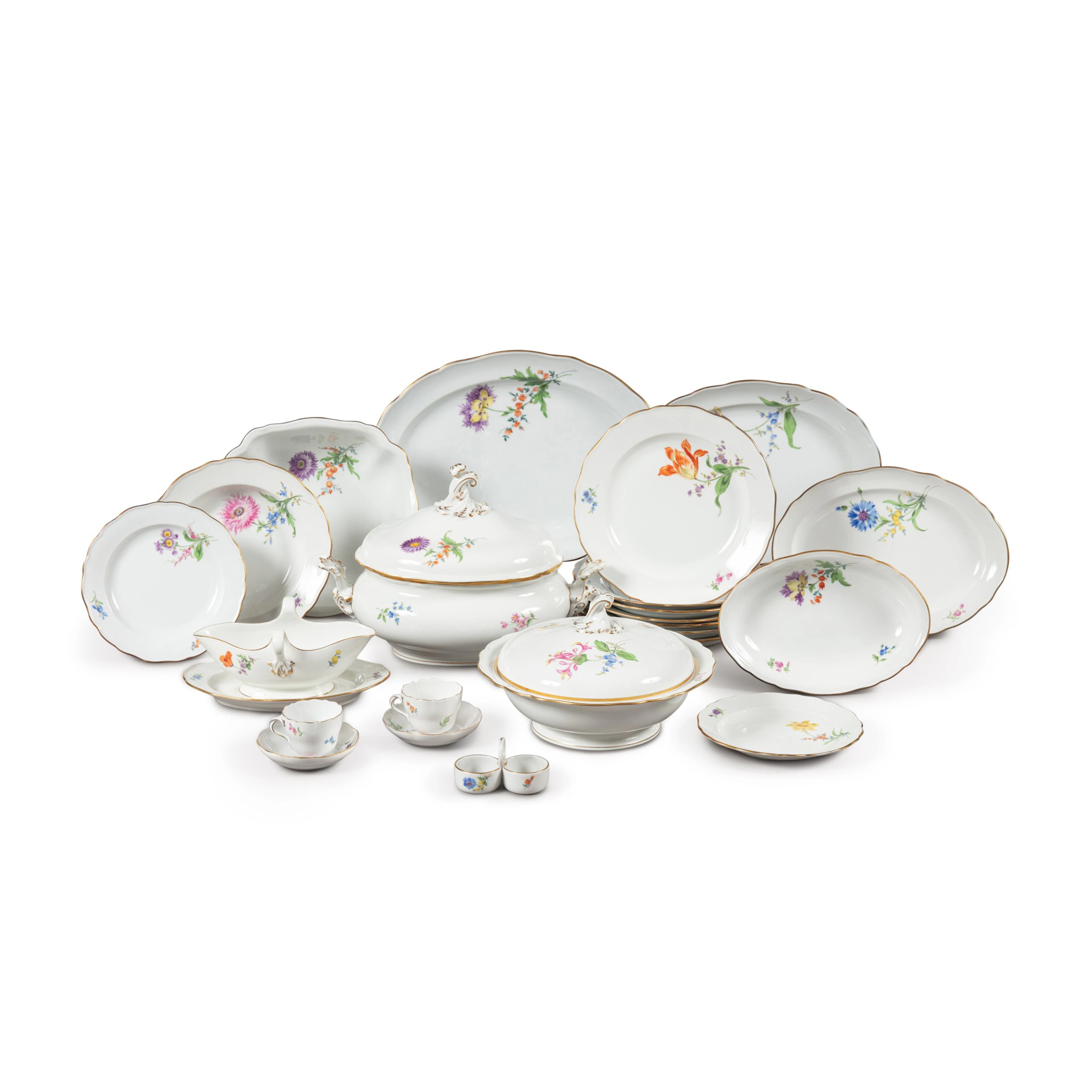 A Meissen porcelain table service
