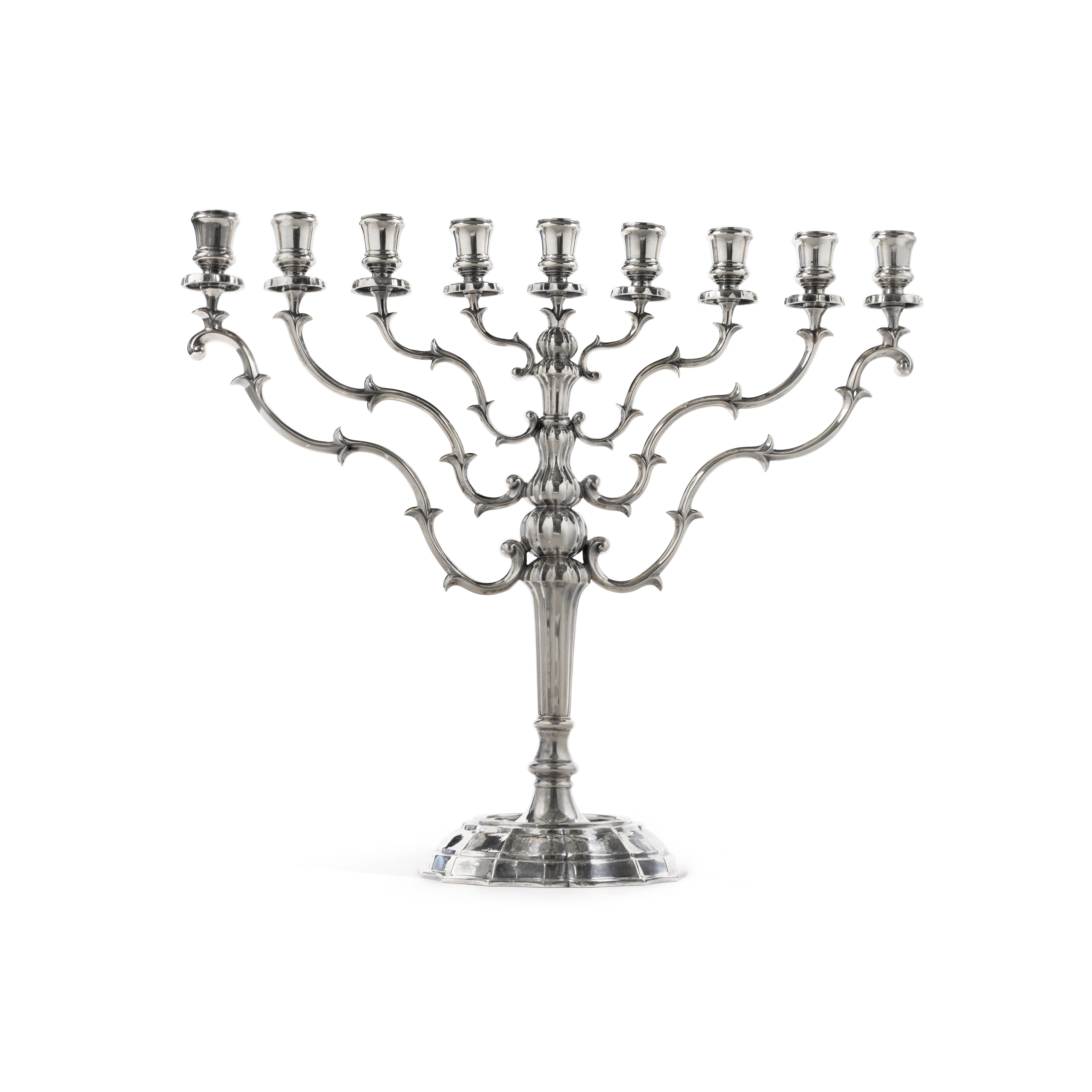 An Italian Silver Tree-Form Hanukkah Lamp, Buccellati, Circa 1990