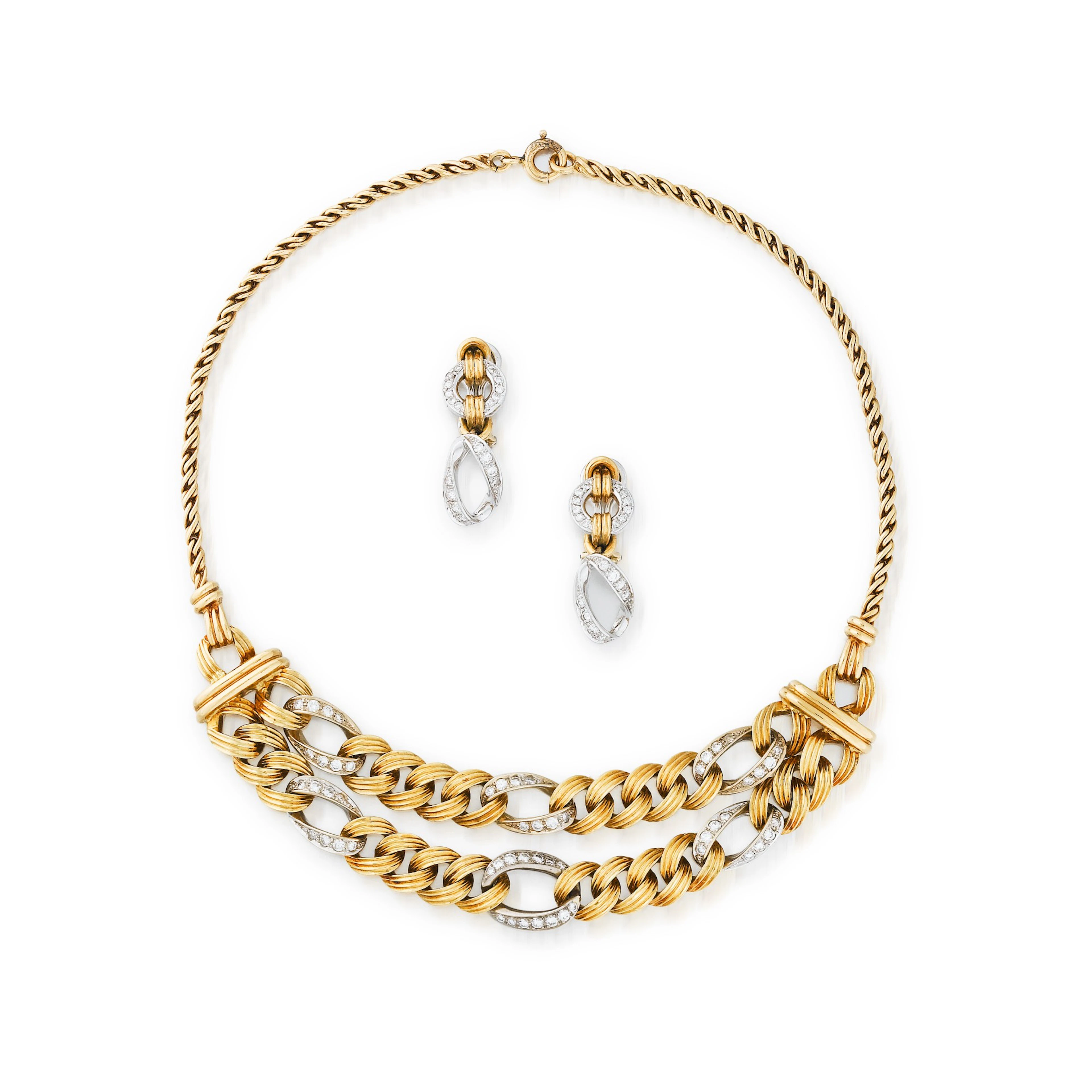 Chaumet | Demi-parure or et diamants | Gold and diamond demi-parure