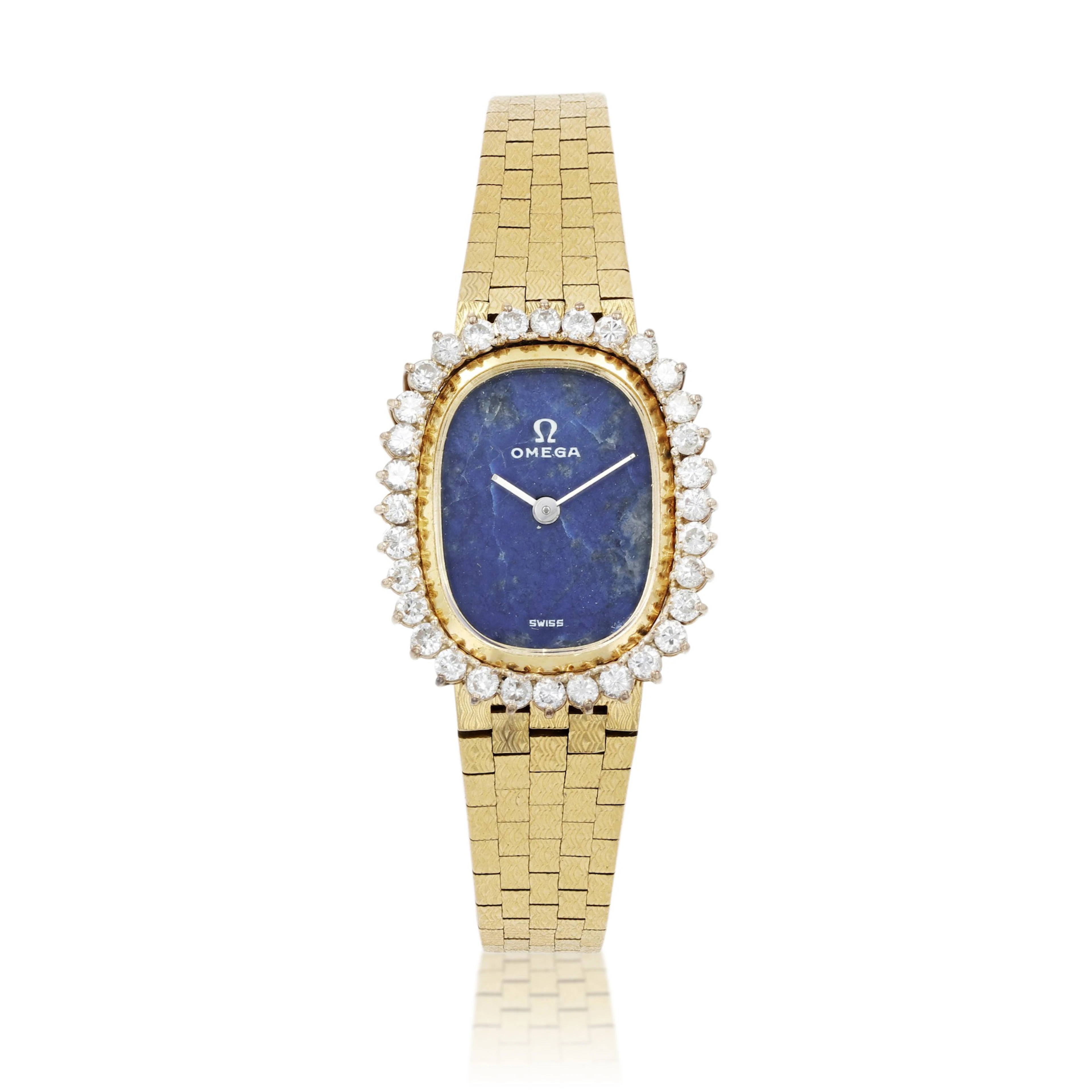 Omega | Montre bracelet de dame lapis lazuli or et...