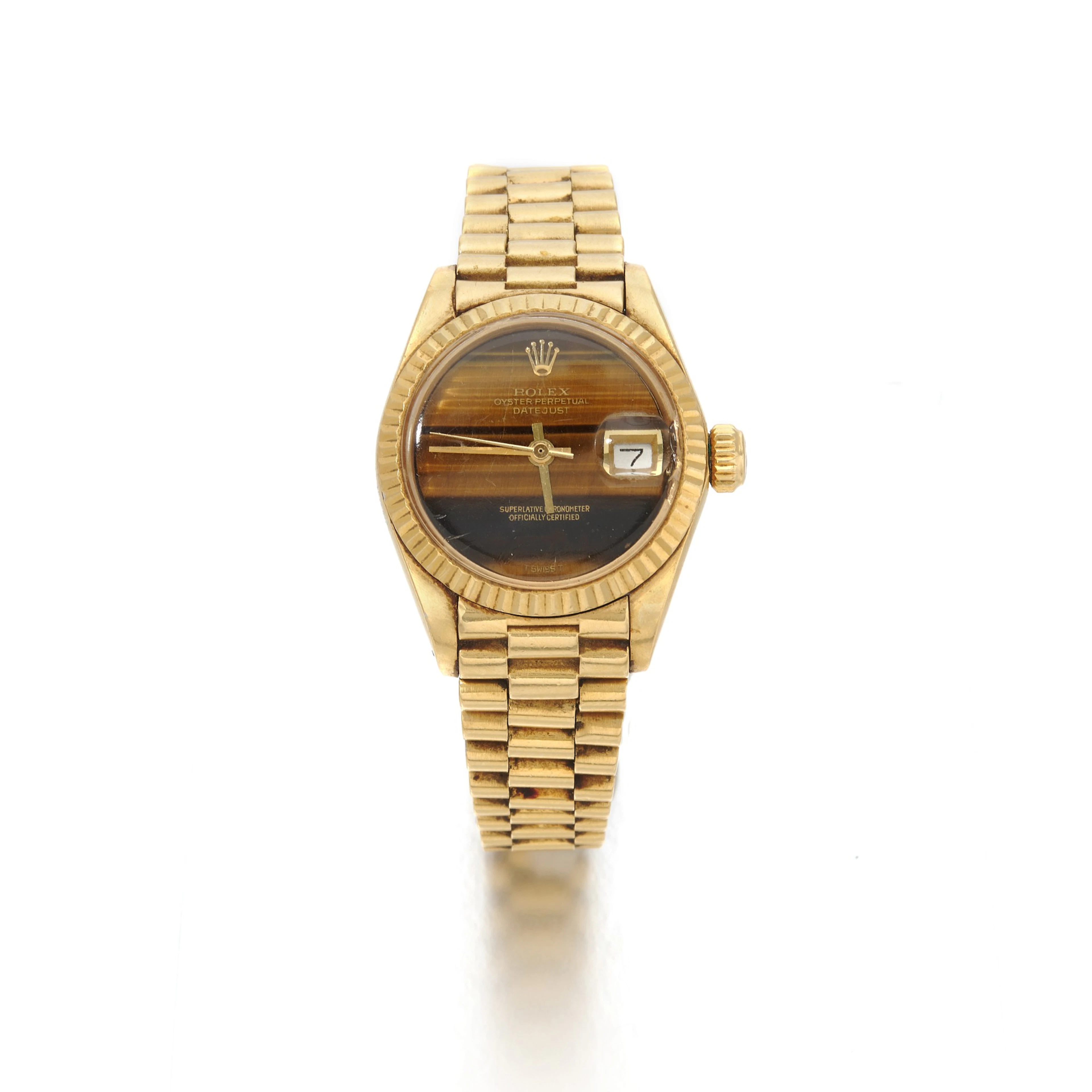 Rolex, gold and tiger eye wristwatch (Rolex