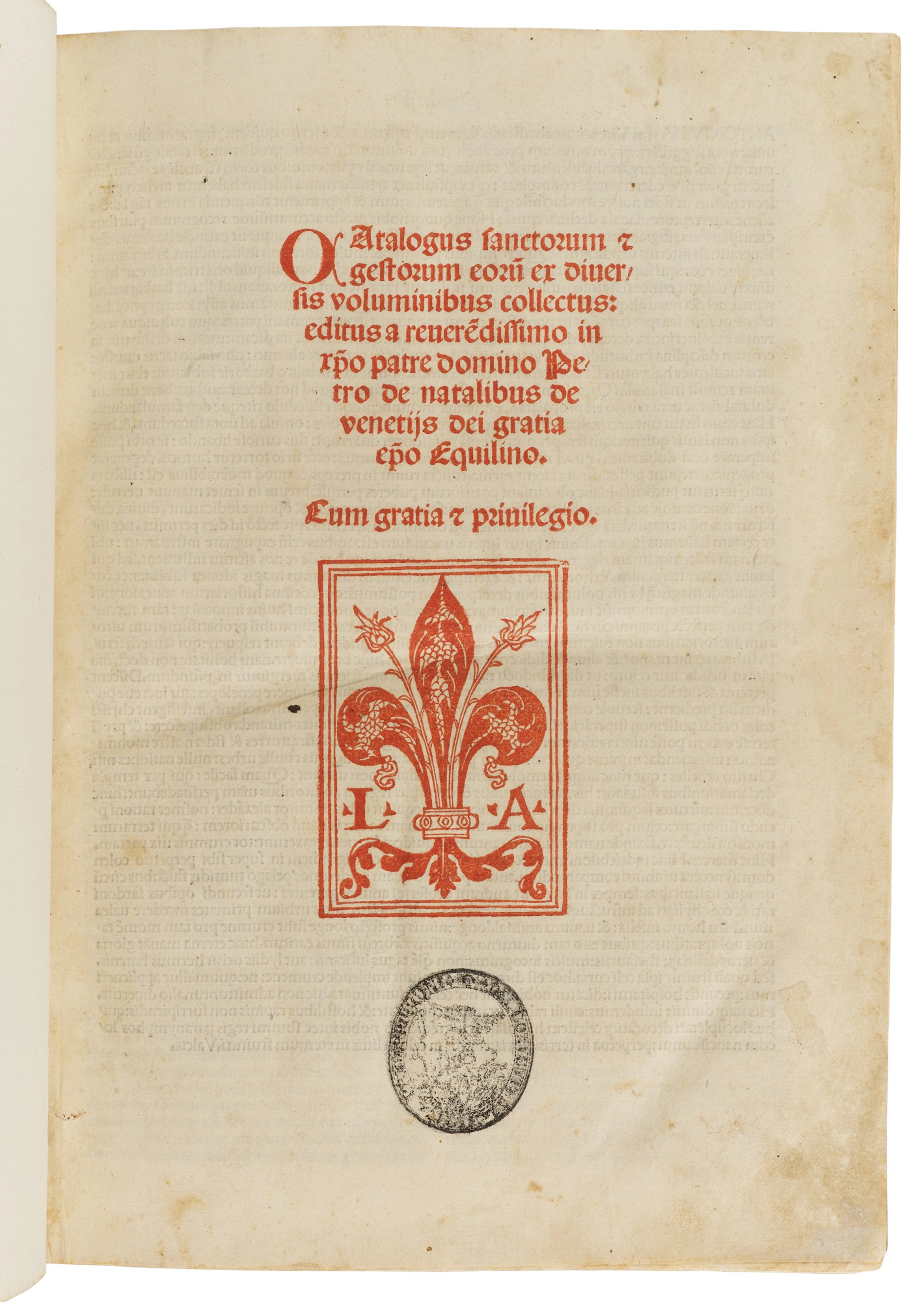 Atalibus, Catalogus sanctorum, Venice, 1506, modern calf