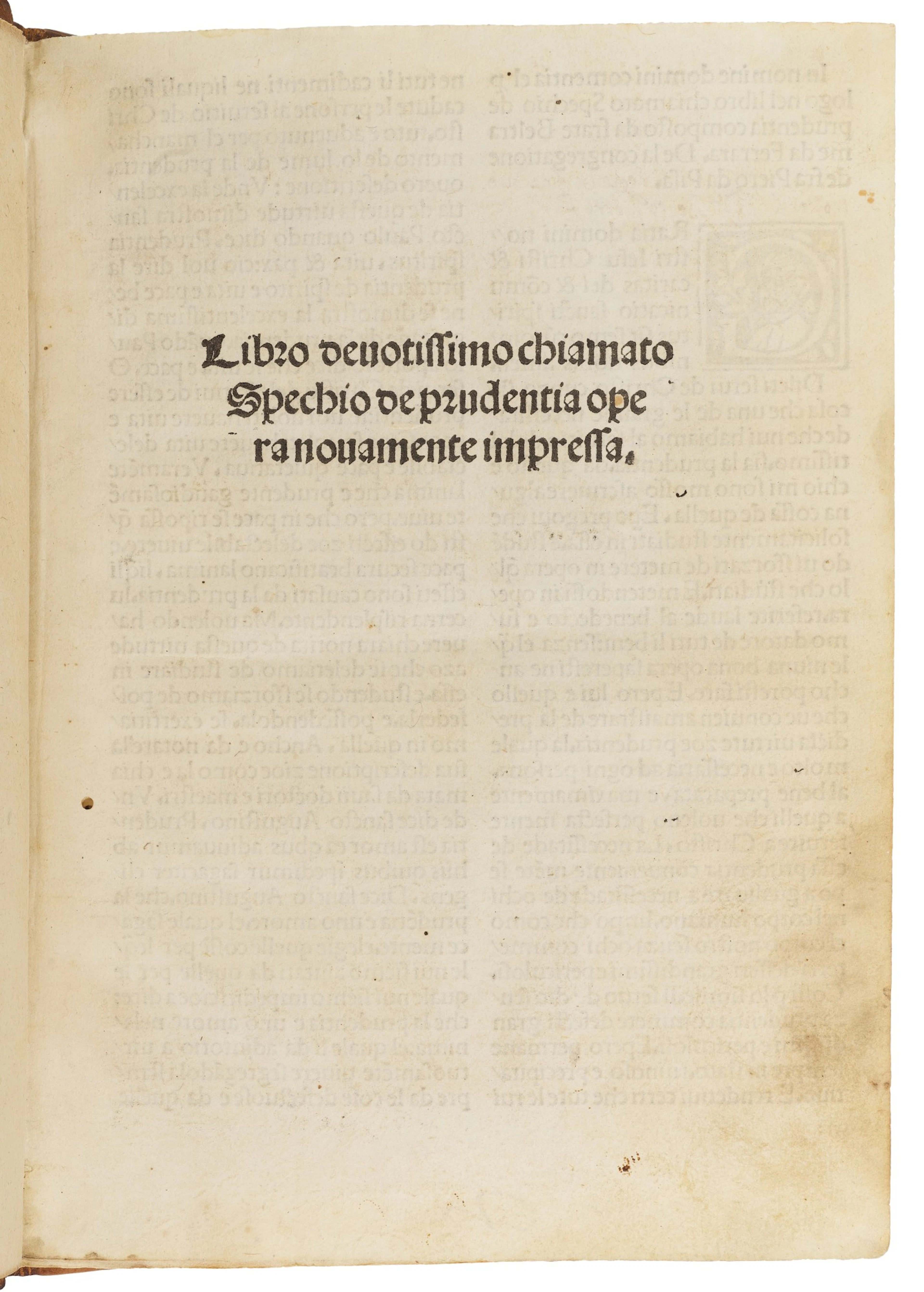 Beltrame da Ferrara, Specchio de prudenza, Venice, 1505, modern tooled calf
