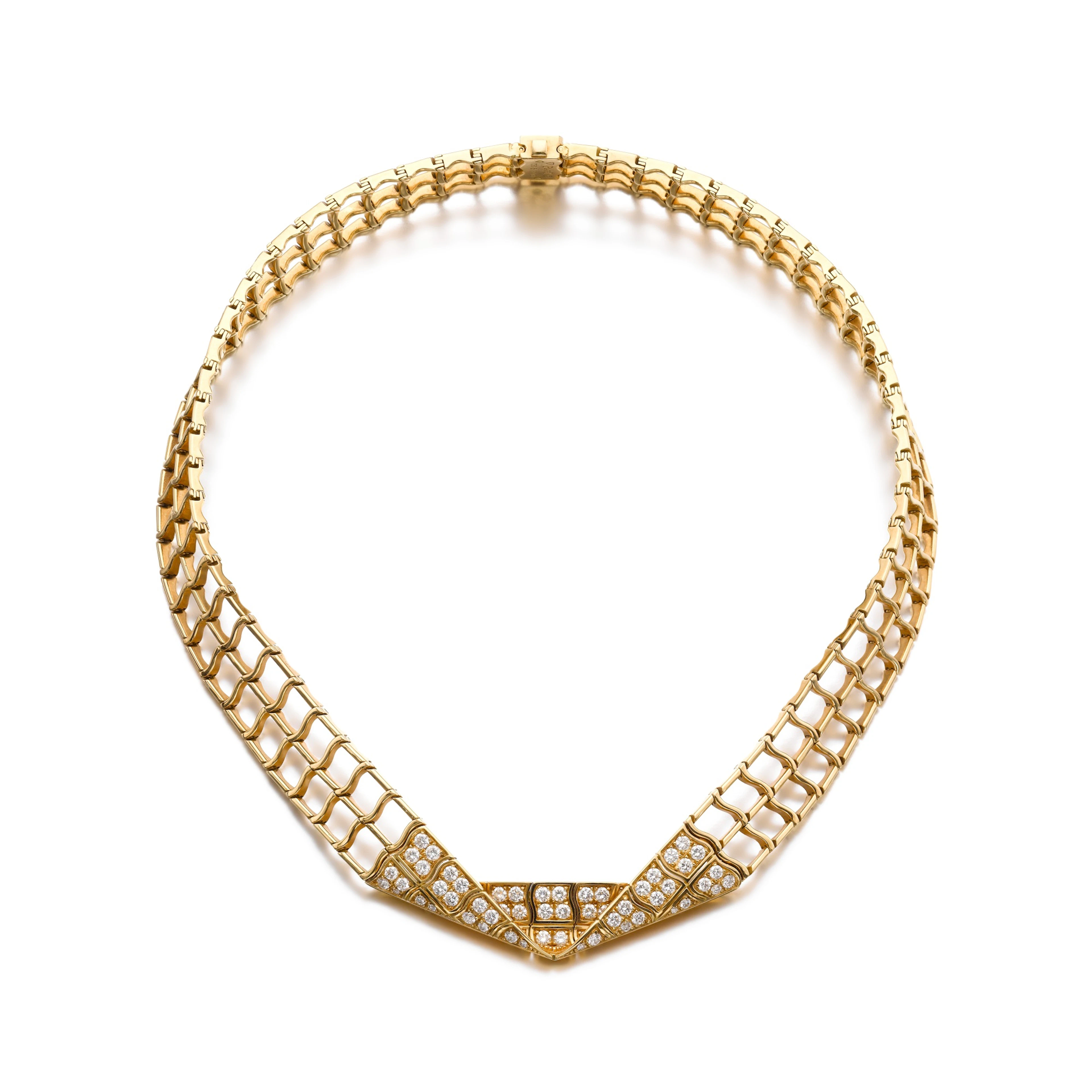 Gold and diamond collar necklace