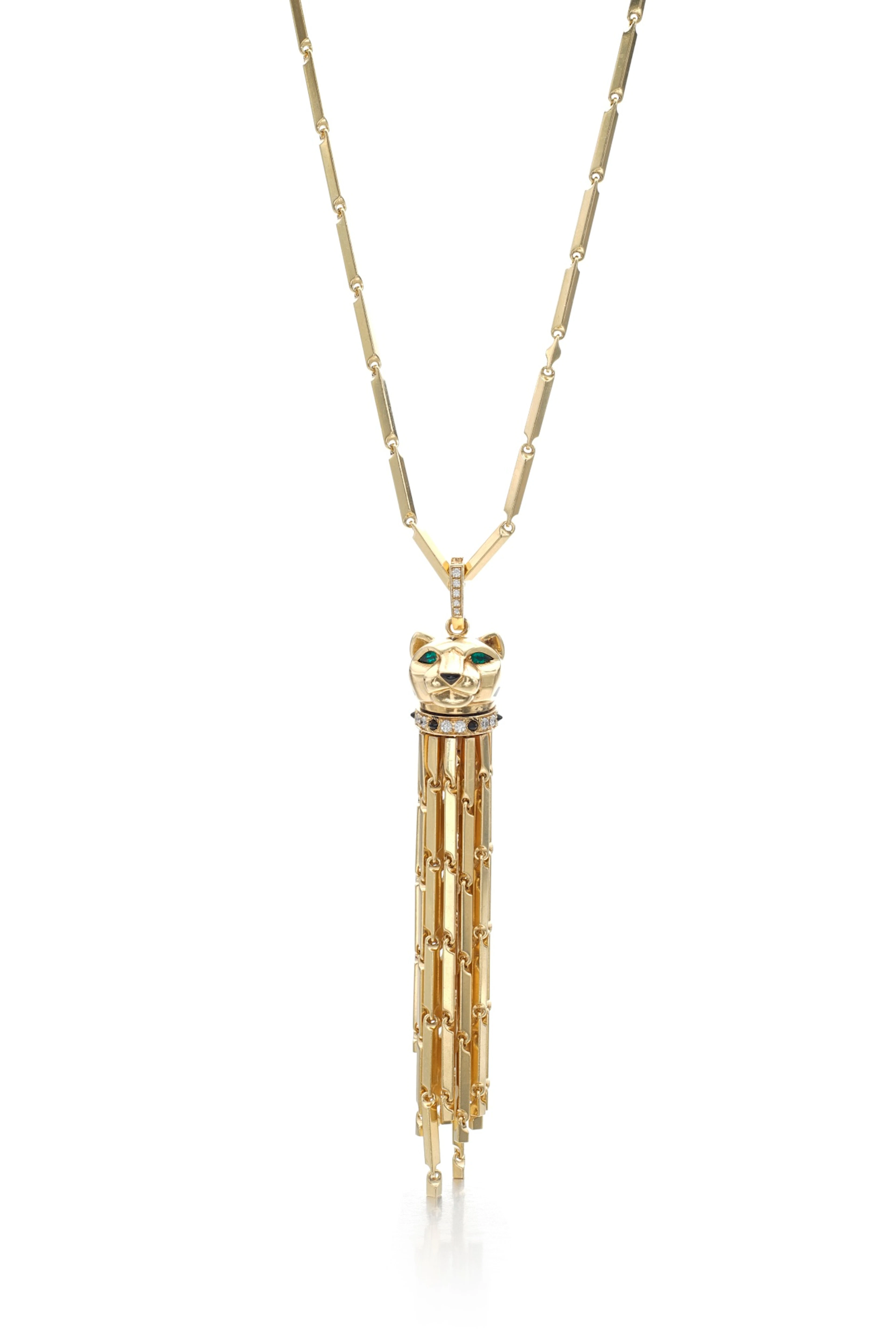 Diamond, emerald and onyx pendent necklace, 'Panthère'