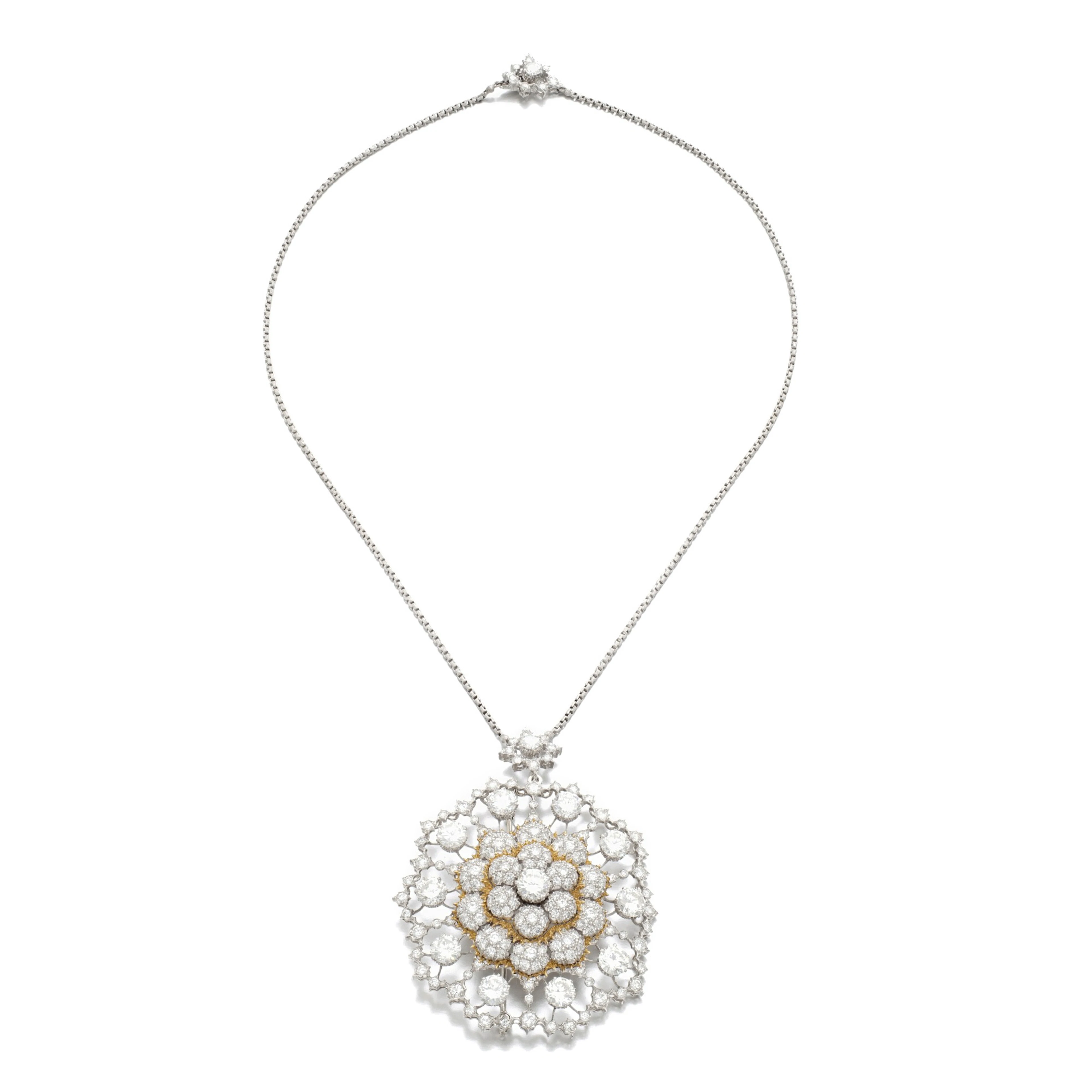 Diamond pendent necklace/brooch