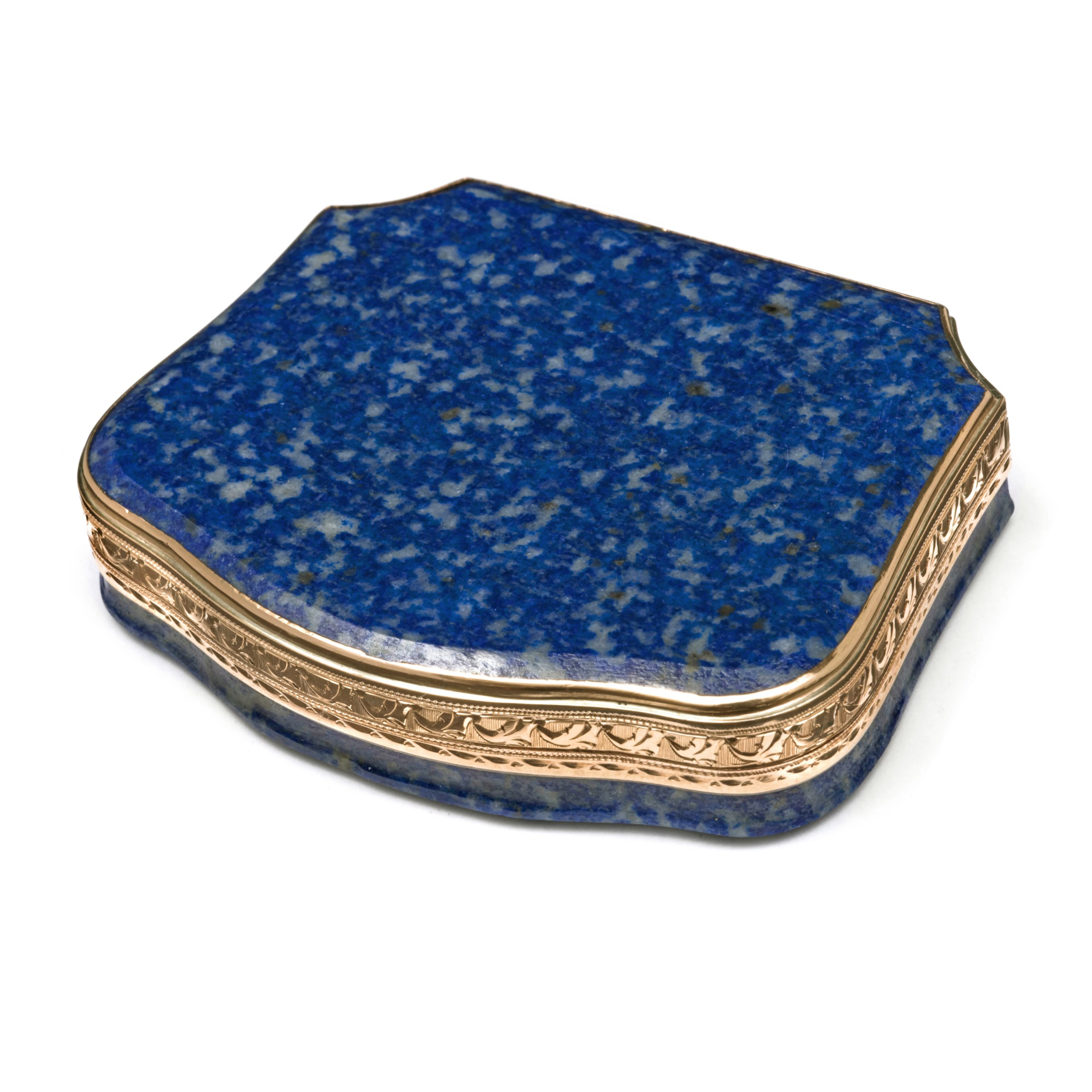 A gold-mounted lapis lazuli snuff box, Anton Dudeum, Vienna, 1799