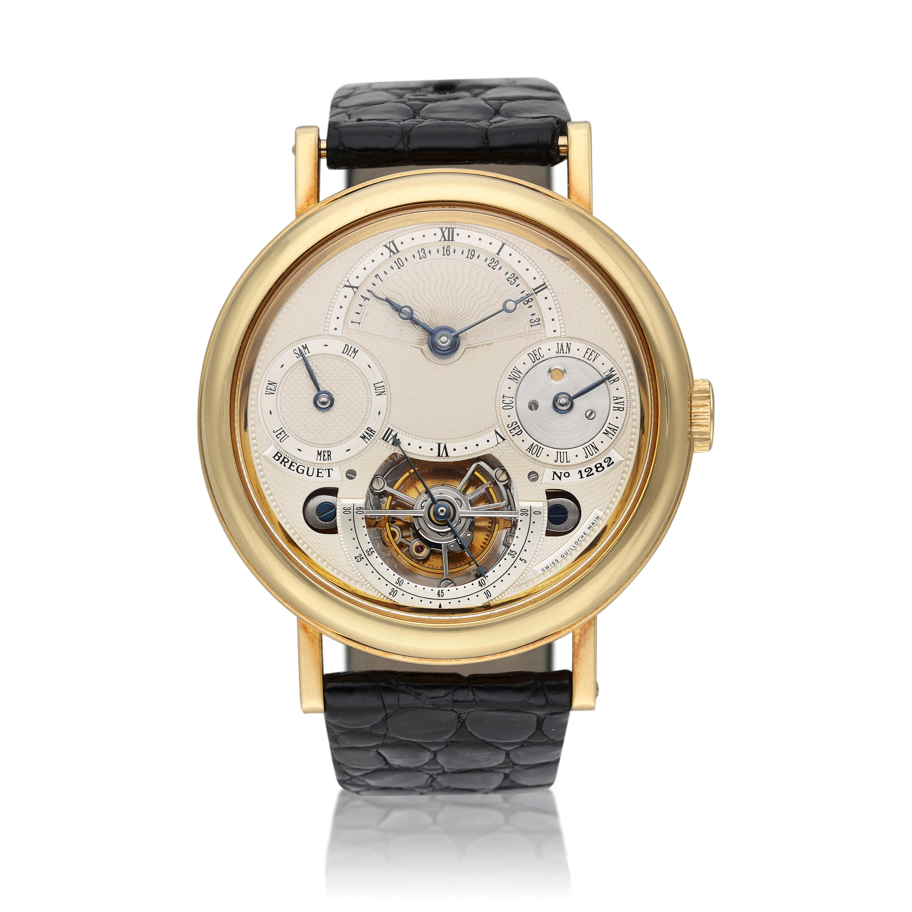 Reference 3750 | A yellow gold perpetual calendar tourbillon wristwatch