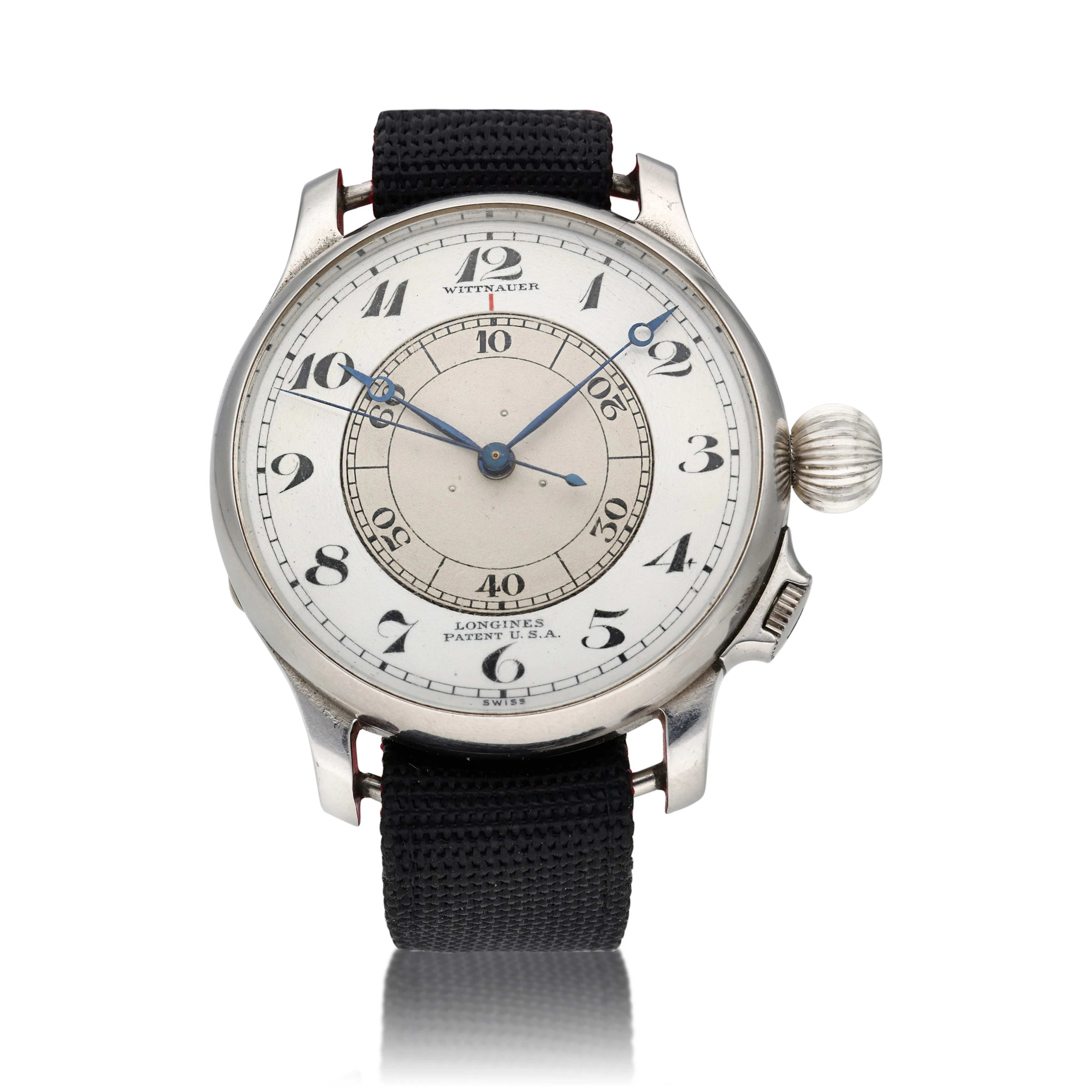 Weems | An oversized stainless steel Aviator’s wristwatch with center seconds