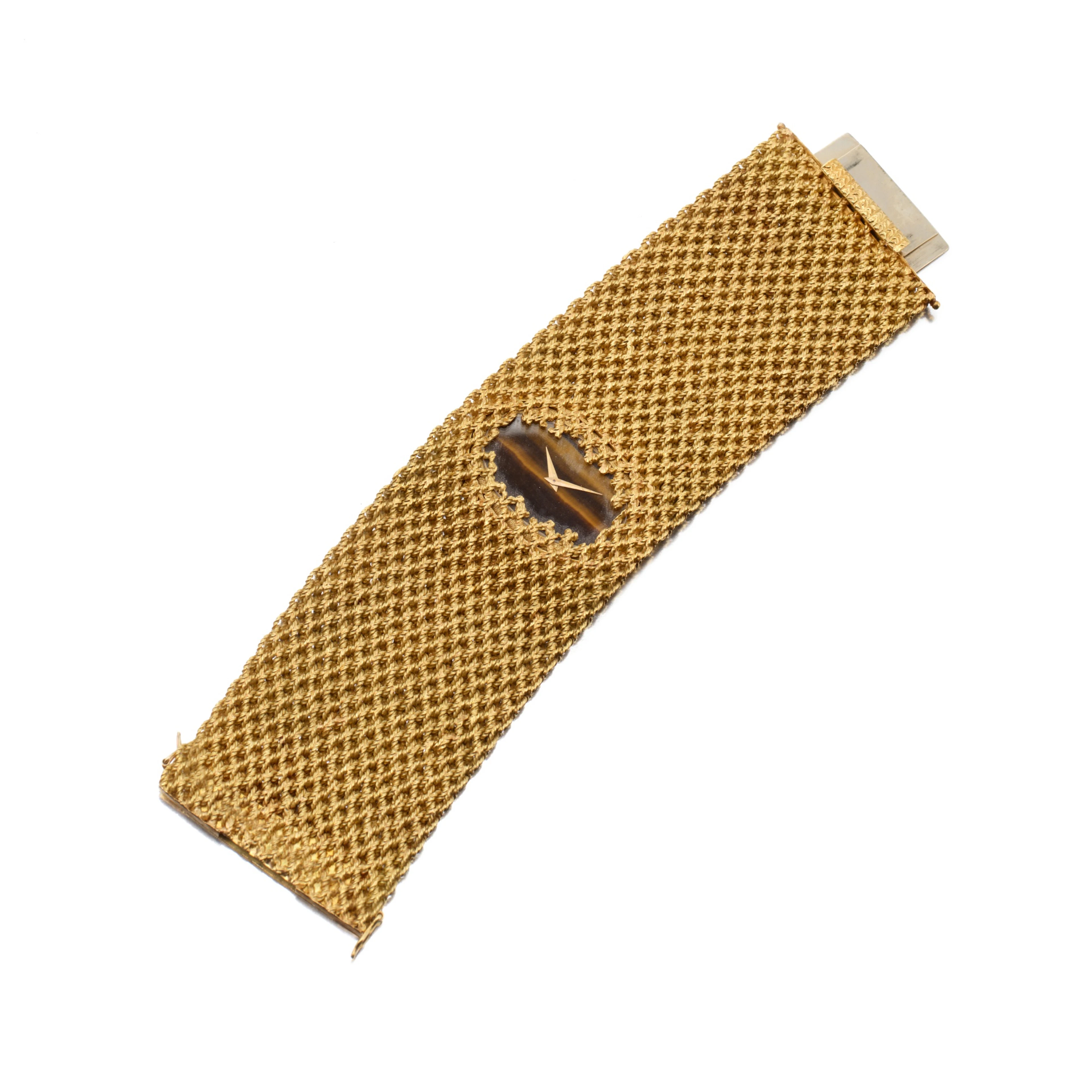 Gold and Tiger's Eye Bracelet-Watch