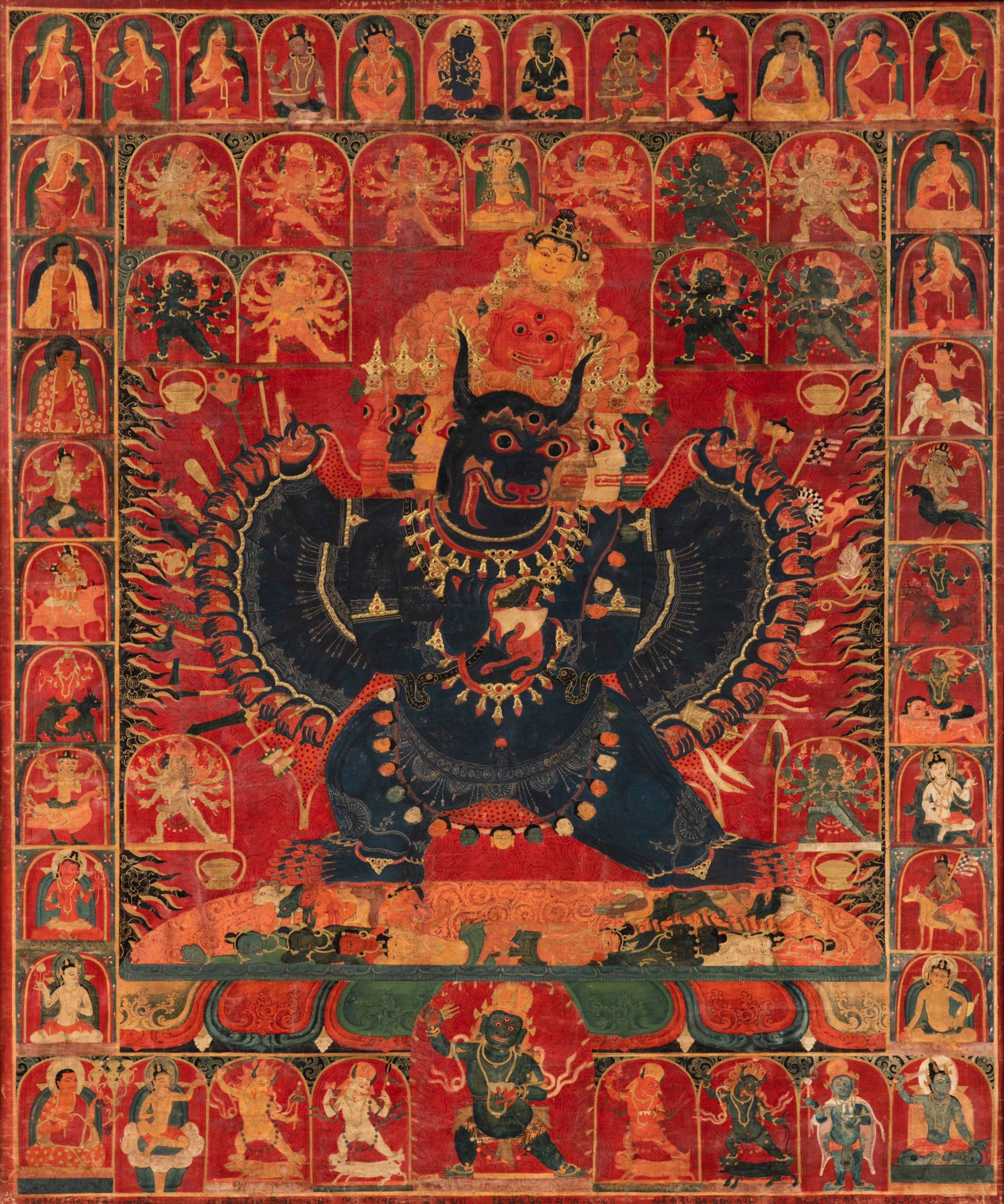 A rare and important thangka depicting Ekavira Vajrabhairava
