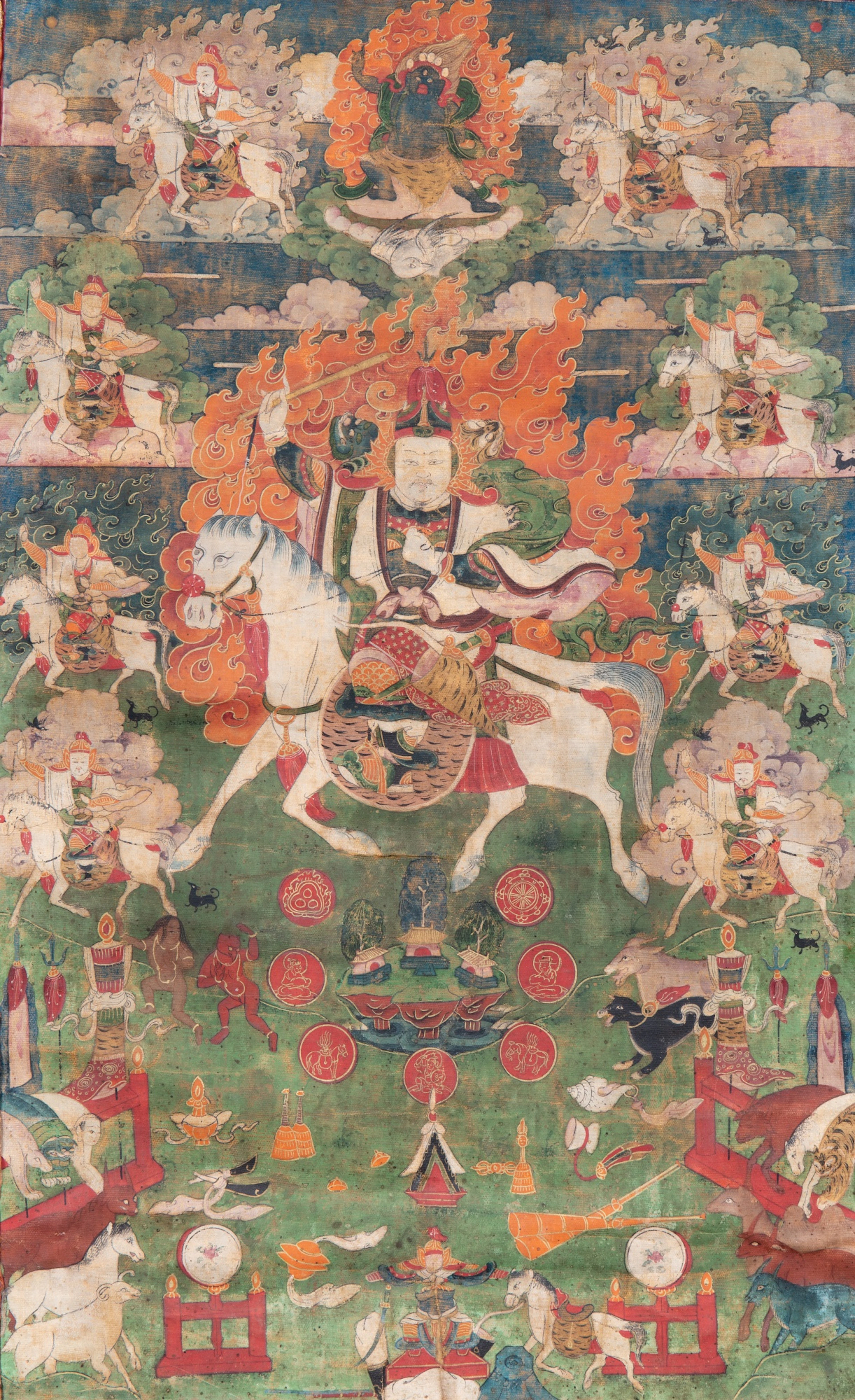 A thangka depicting Drala Tatug Karpo