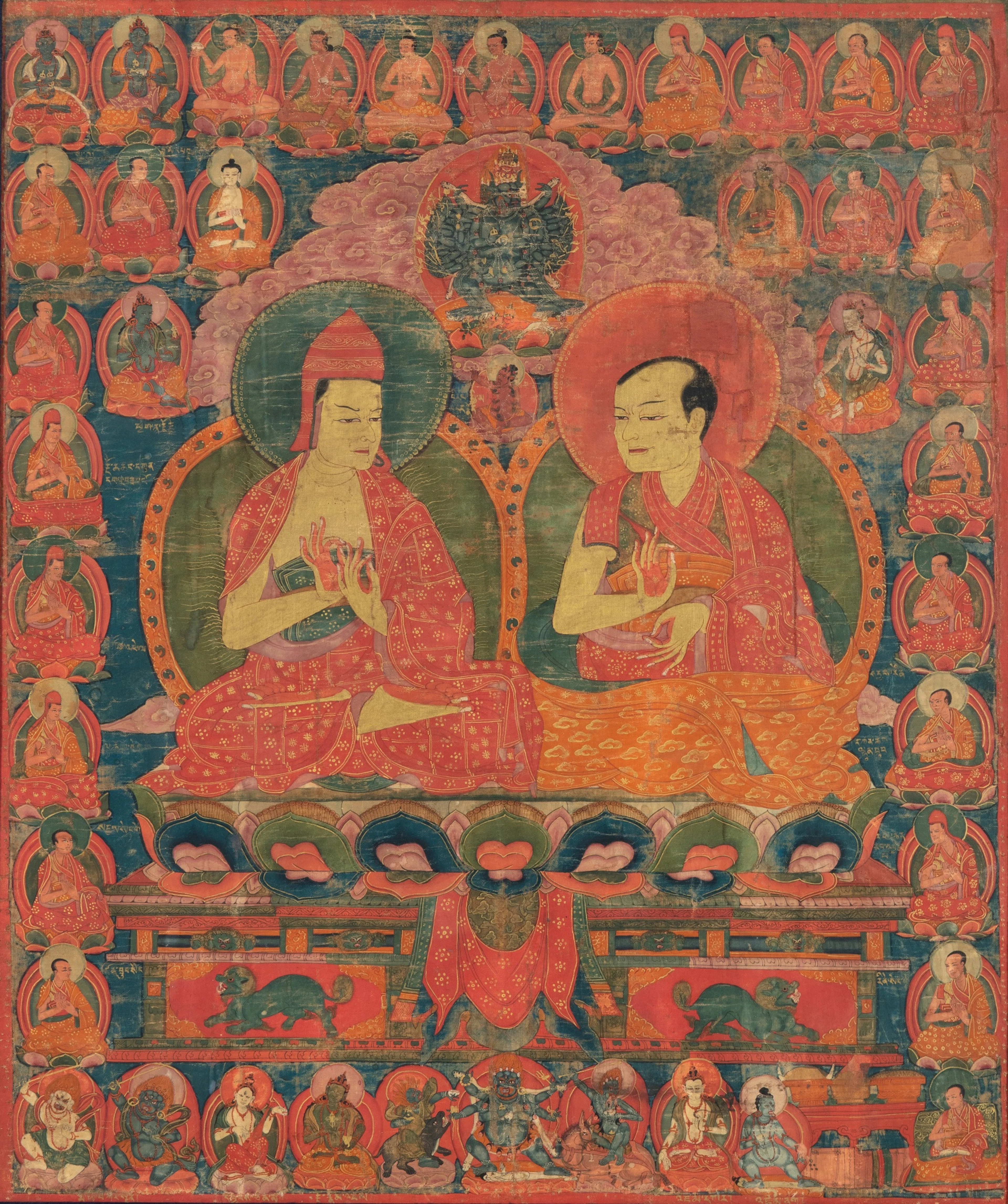 A rare thangka depicting Gayadhara and Drokmi