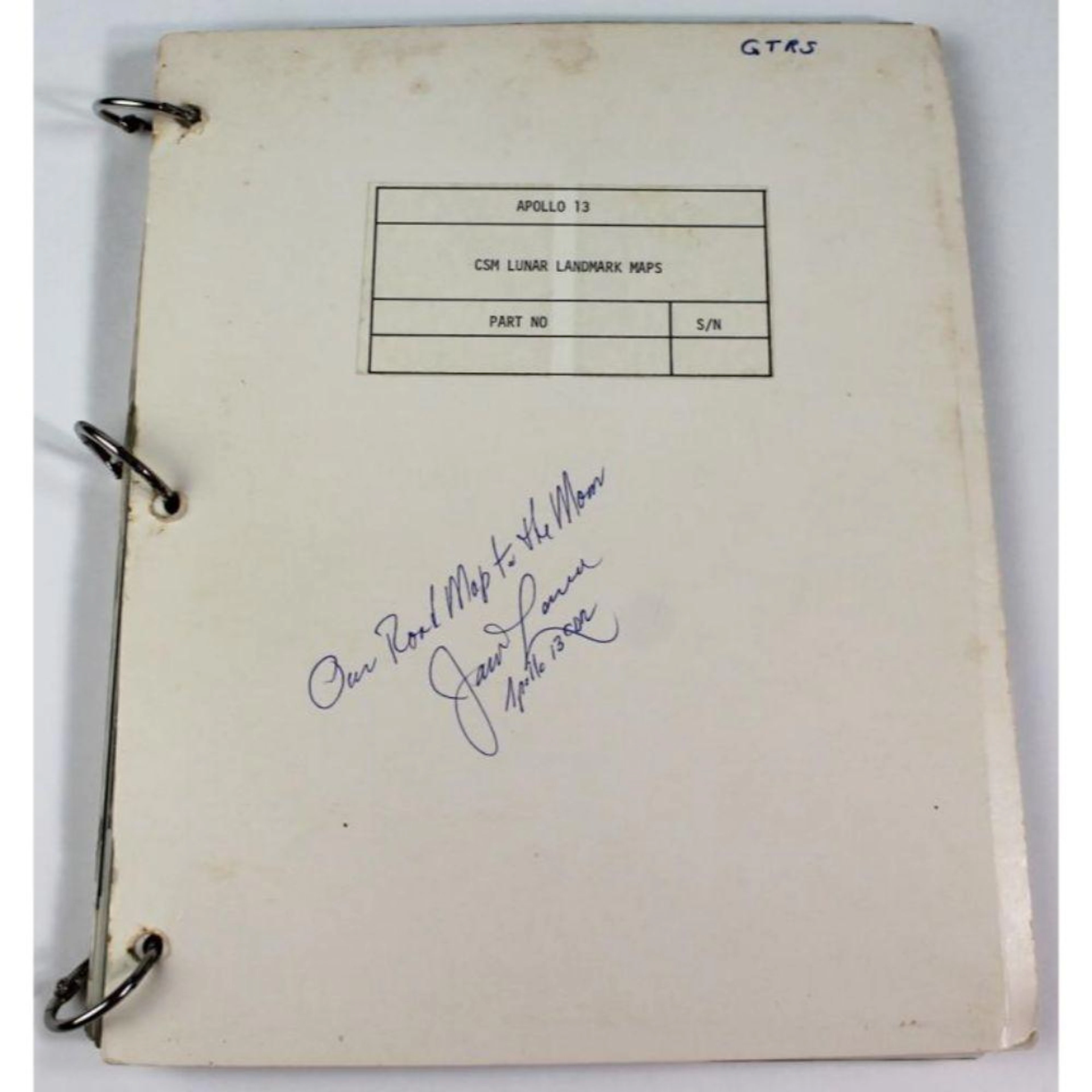 Jim Lovell Signed Apollo 13 CSM Lunar Landmark Manual