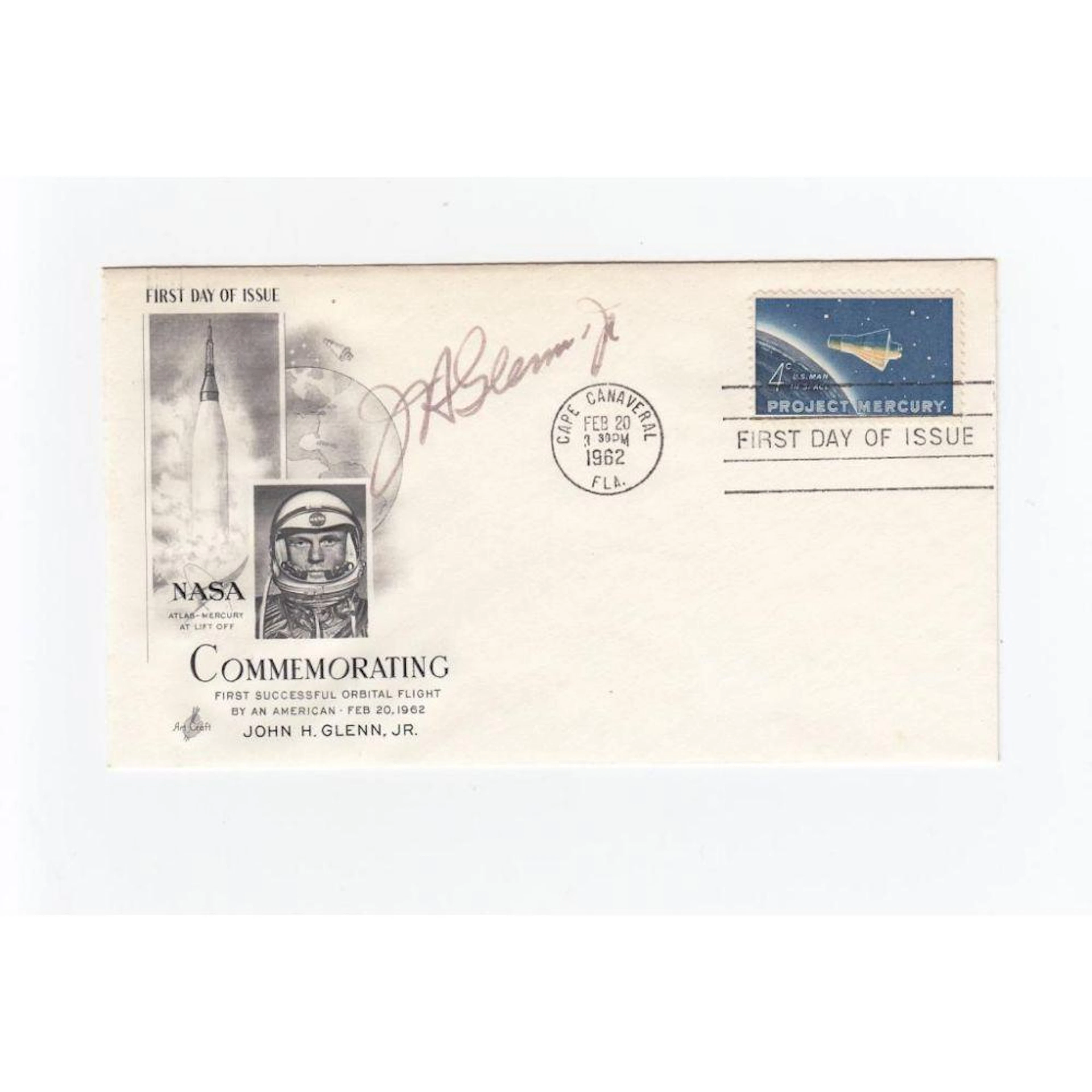 John Glenn Signed Mercury FDC Cover