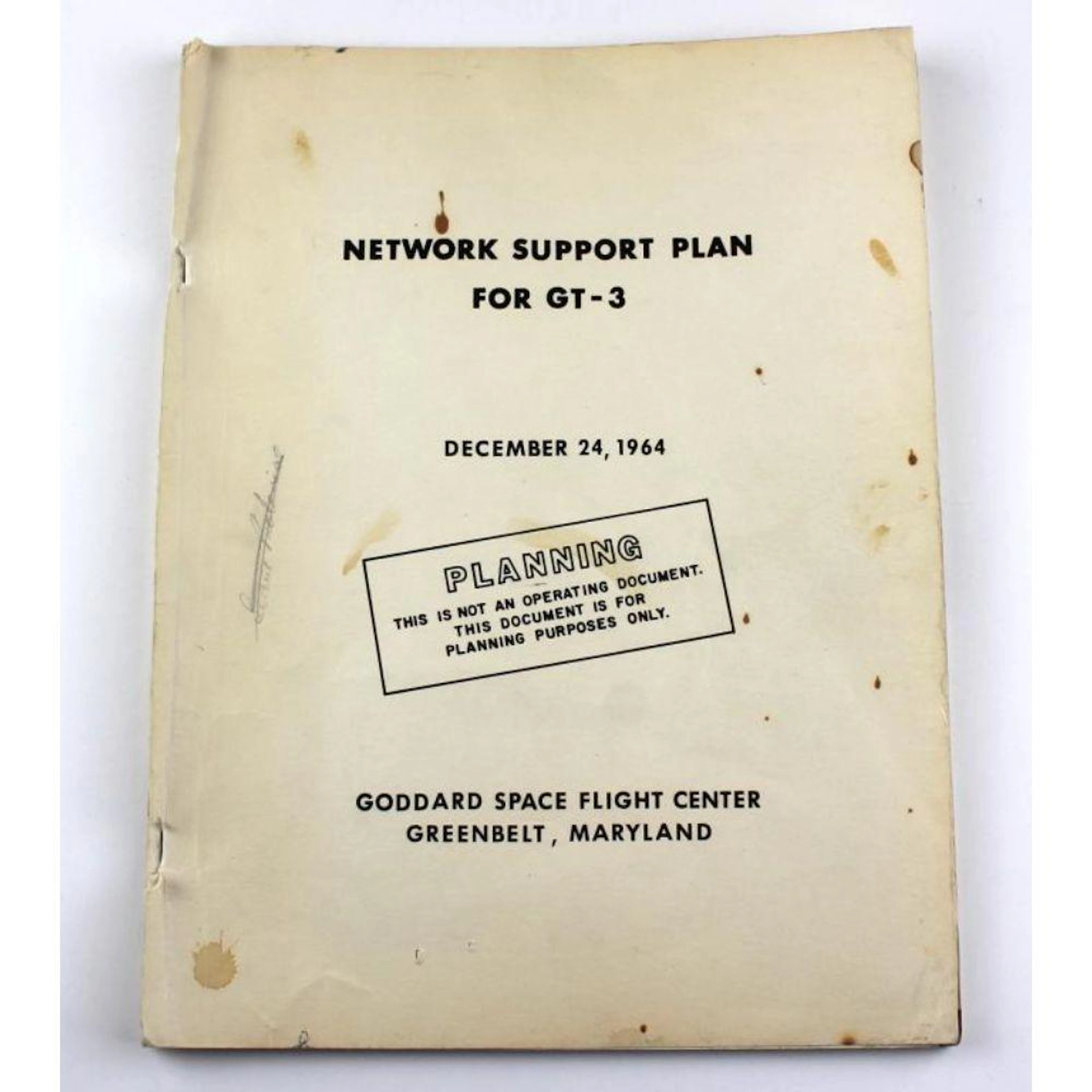 Gemini 3 Network Support Plan Booklet, Goddard